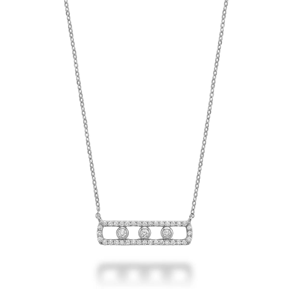 L’Orée Three Stone Floating Diamond Necklace