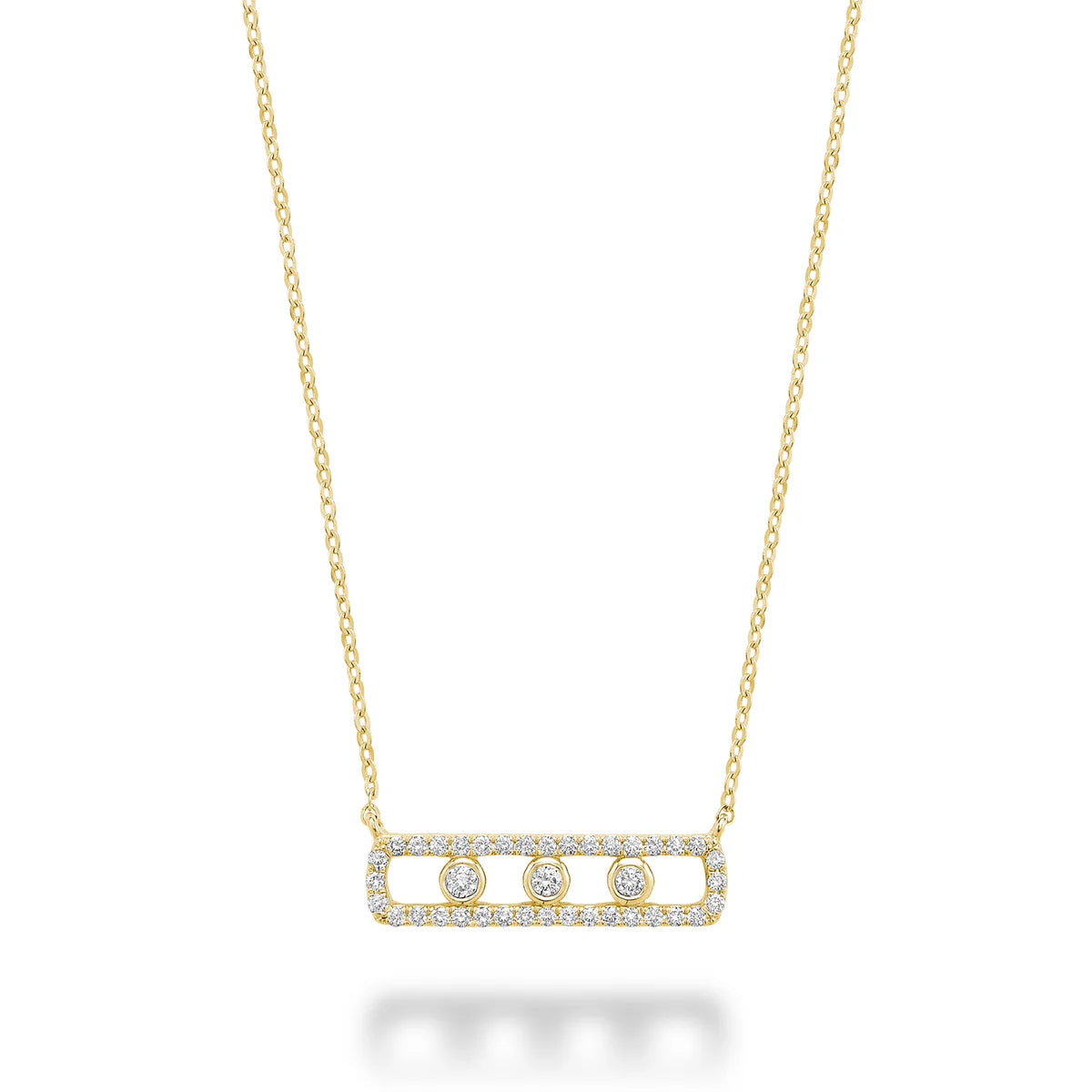 L’Orée Three Stone Floating Diamond Necklace