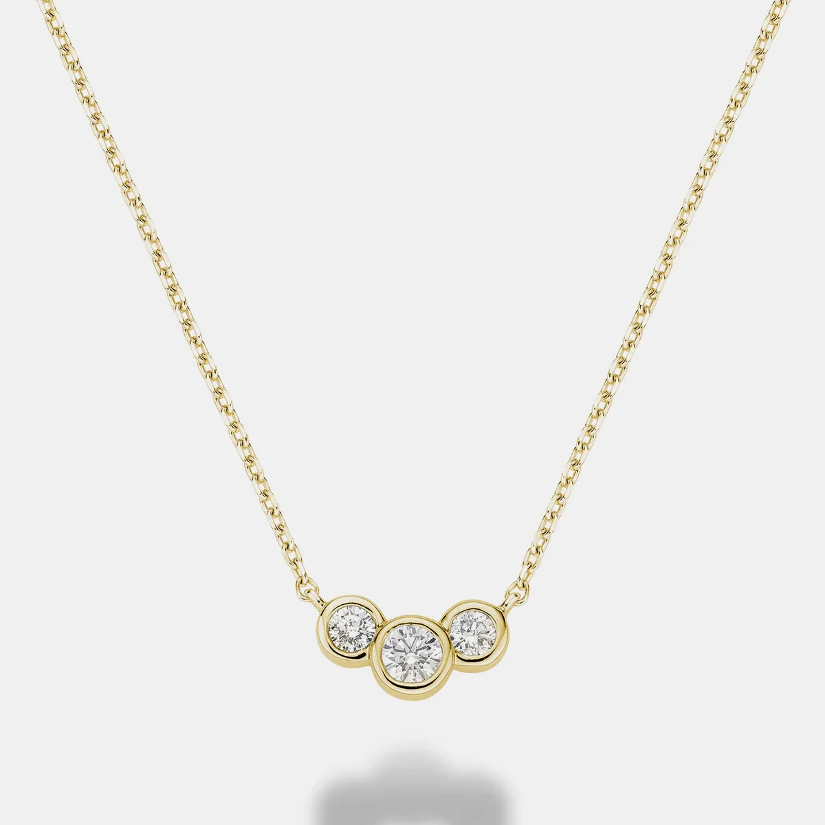 L’Orée Tri-Lab Diamond Bezel Set Necklace