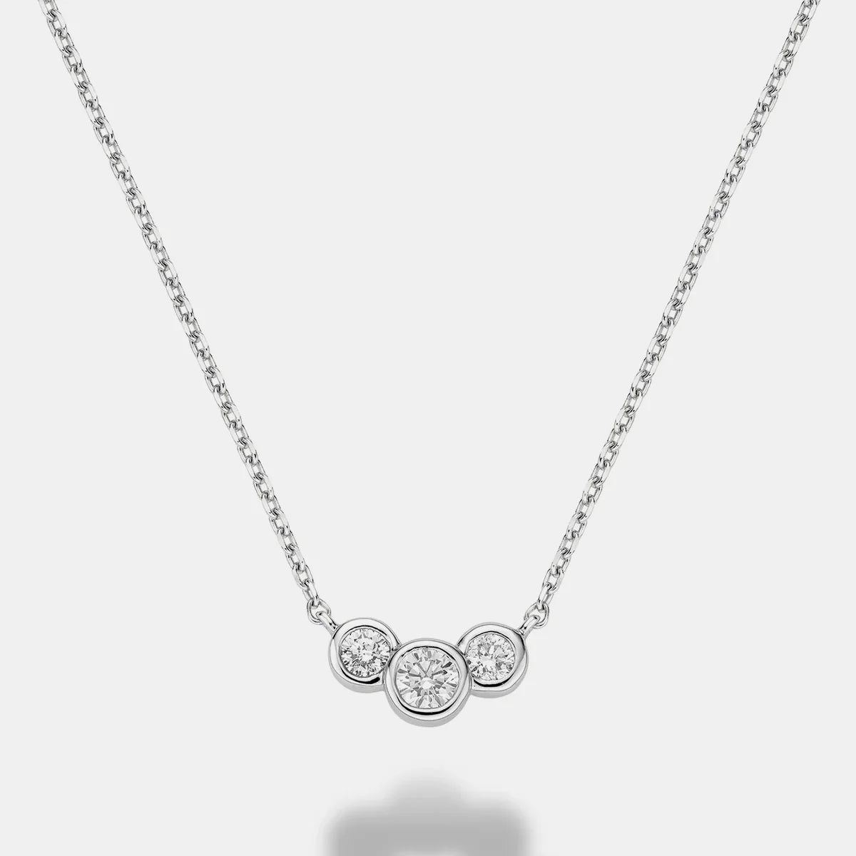 L’Orée Tri-Lab Diamond Bezel Set Necklace
