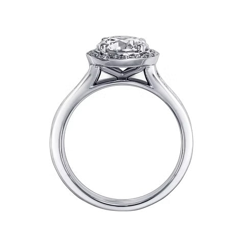 L’Orée Round Cut Engagement Ring With Halo And Channel Set Band