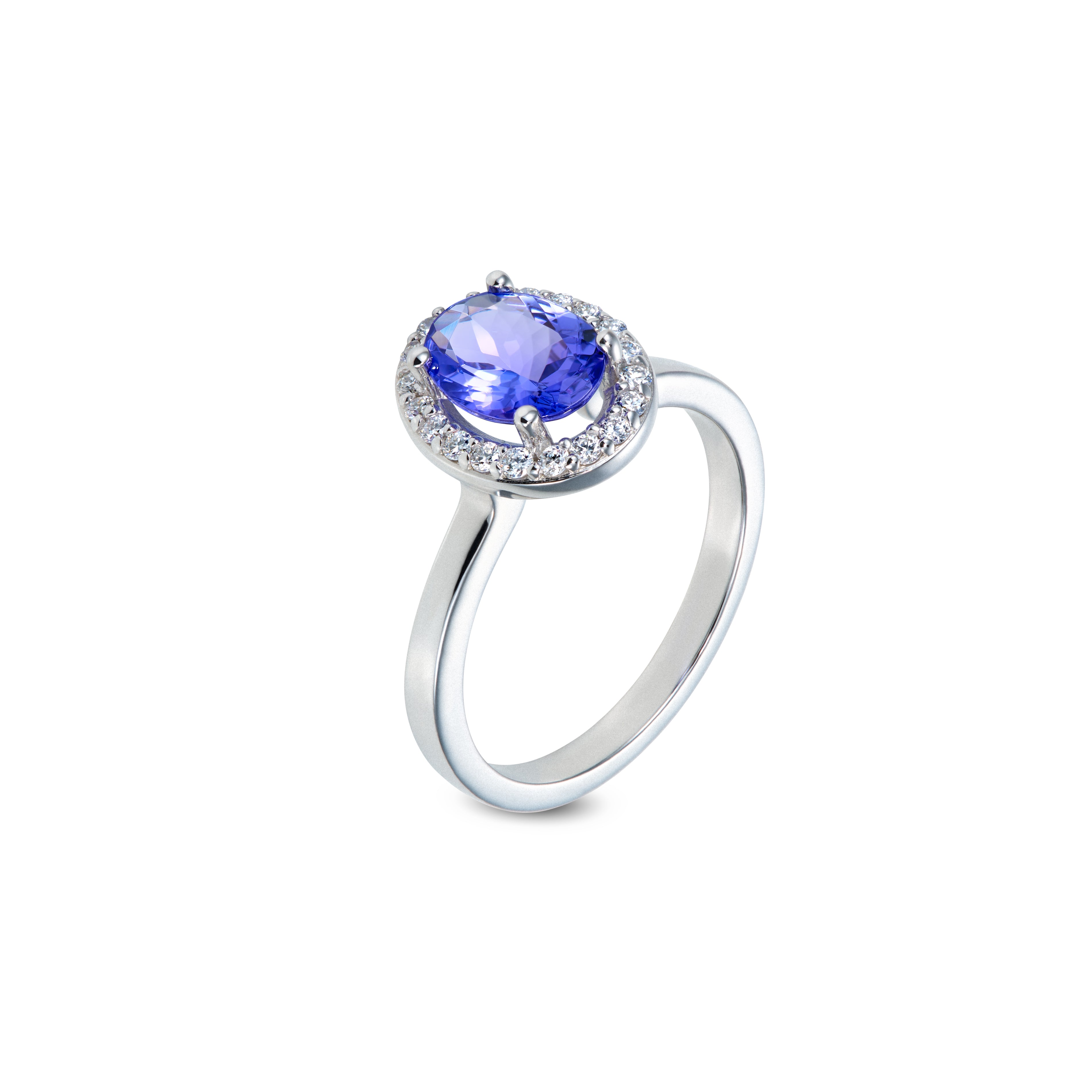 L’Orée Tanzanite Diamond Halo Ring