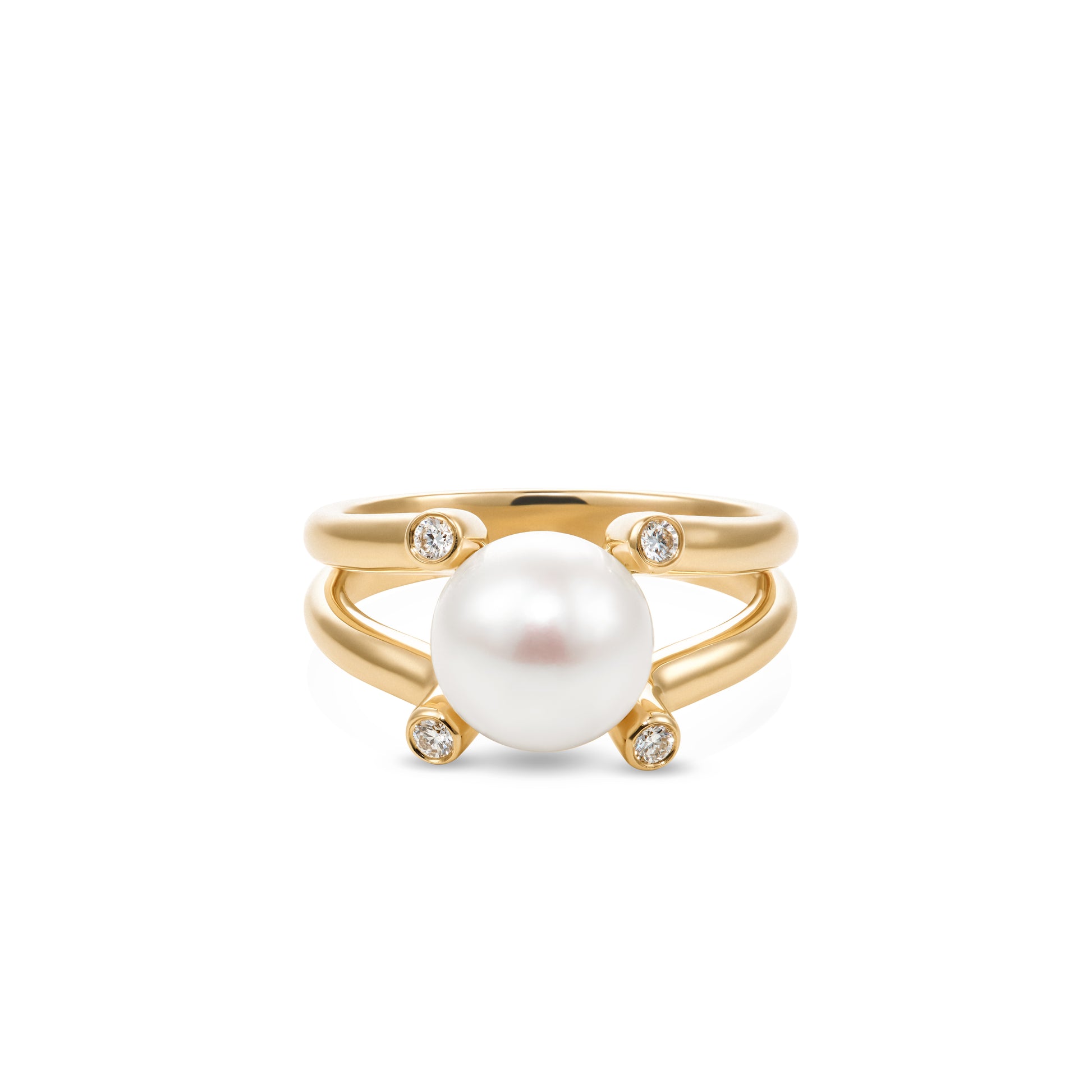 L’Orée Quad-Diamond Pearl Ring