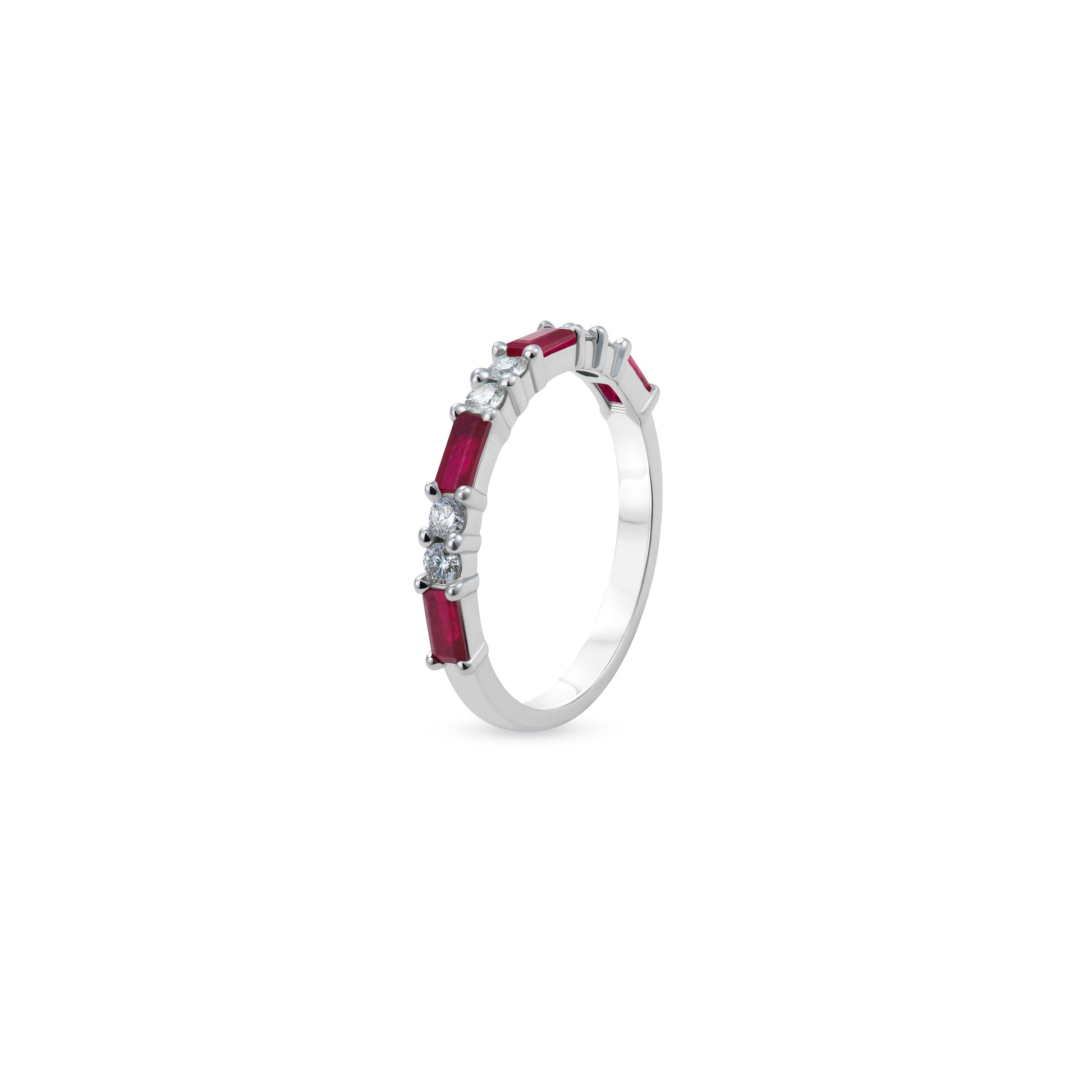 L’Orée Quad-Ruby and Diamond Eternity Band