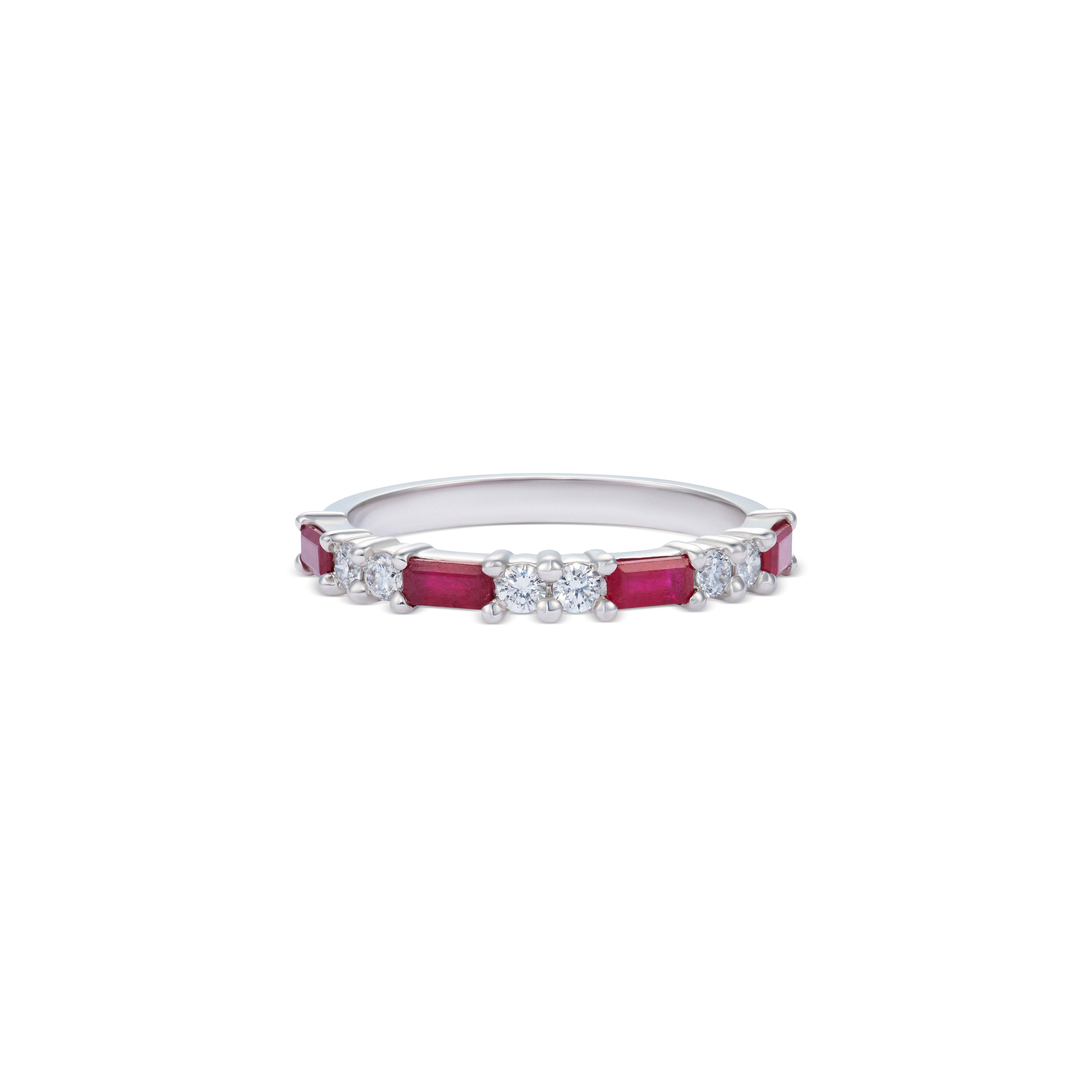 L’Orée Quad-Ruby and Diamond Eternity Band