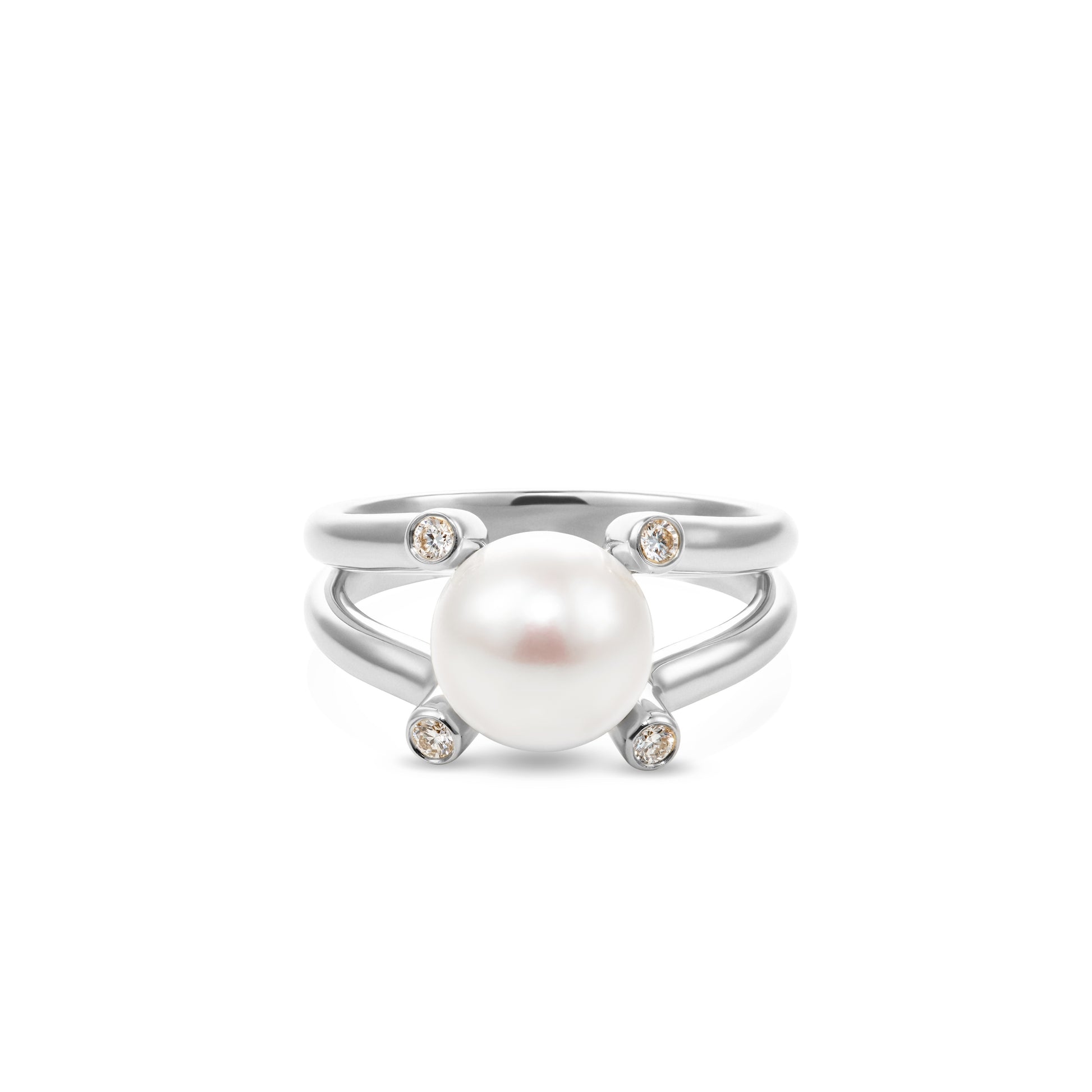 L’Orée Quad-Diamond Pearl Ring