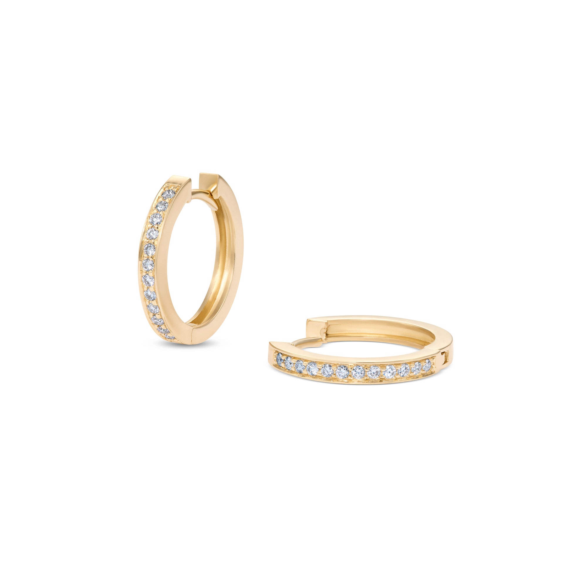 L’Orée Round Diamond Huggie Earrings