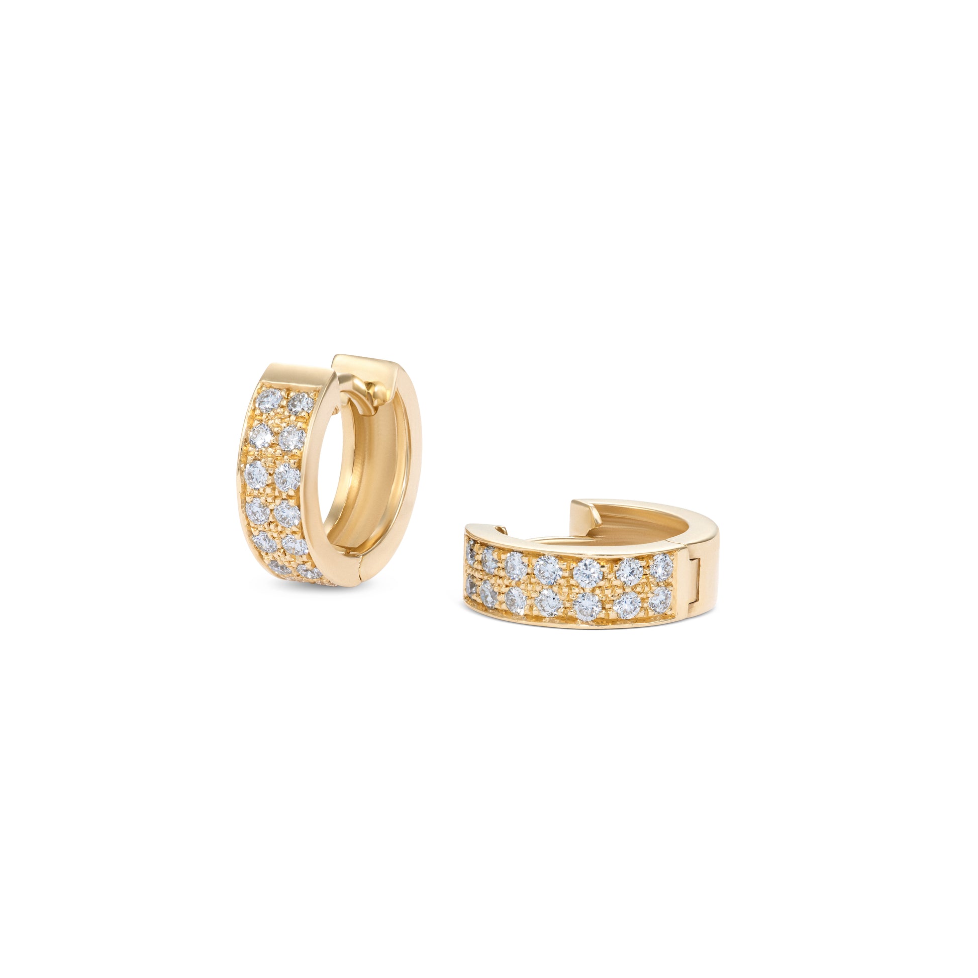 L’Orée Double Row Diamond Huggie Earrings