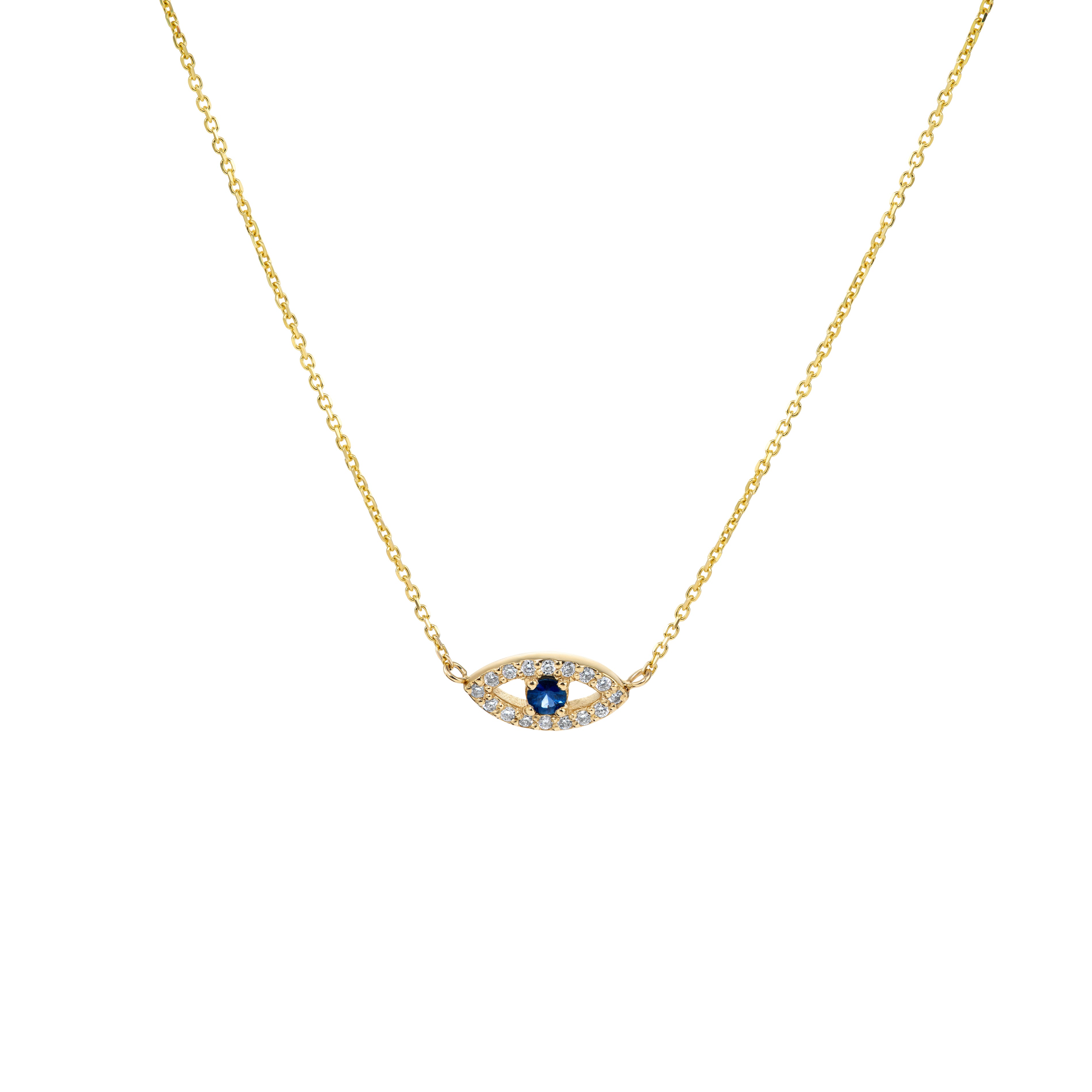 L’Orée Blue Sapphire and Diamond Evil Eye Pendant