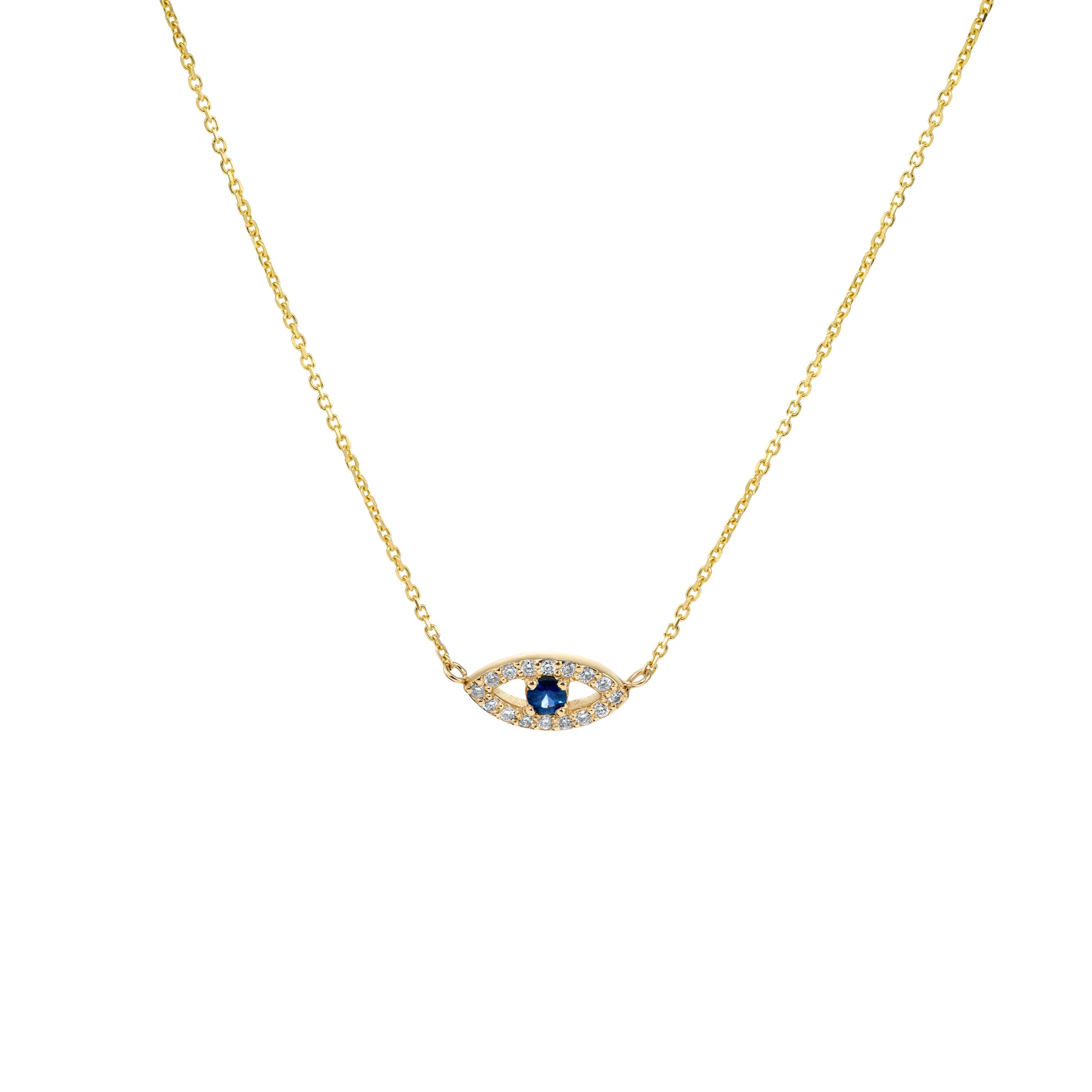 L’Orée Blue Sapphire and Diamond Evil Eye Pendant