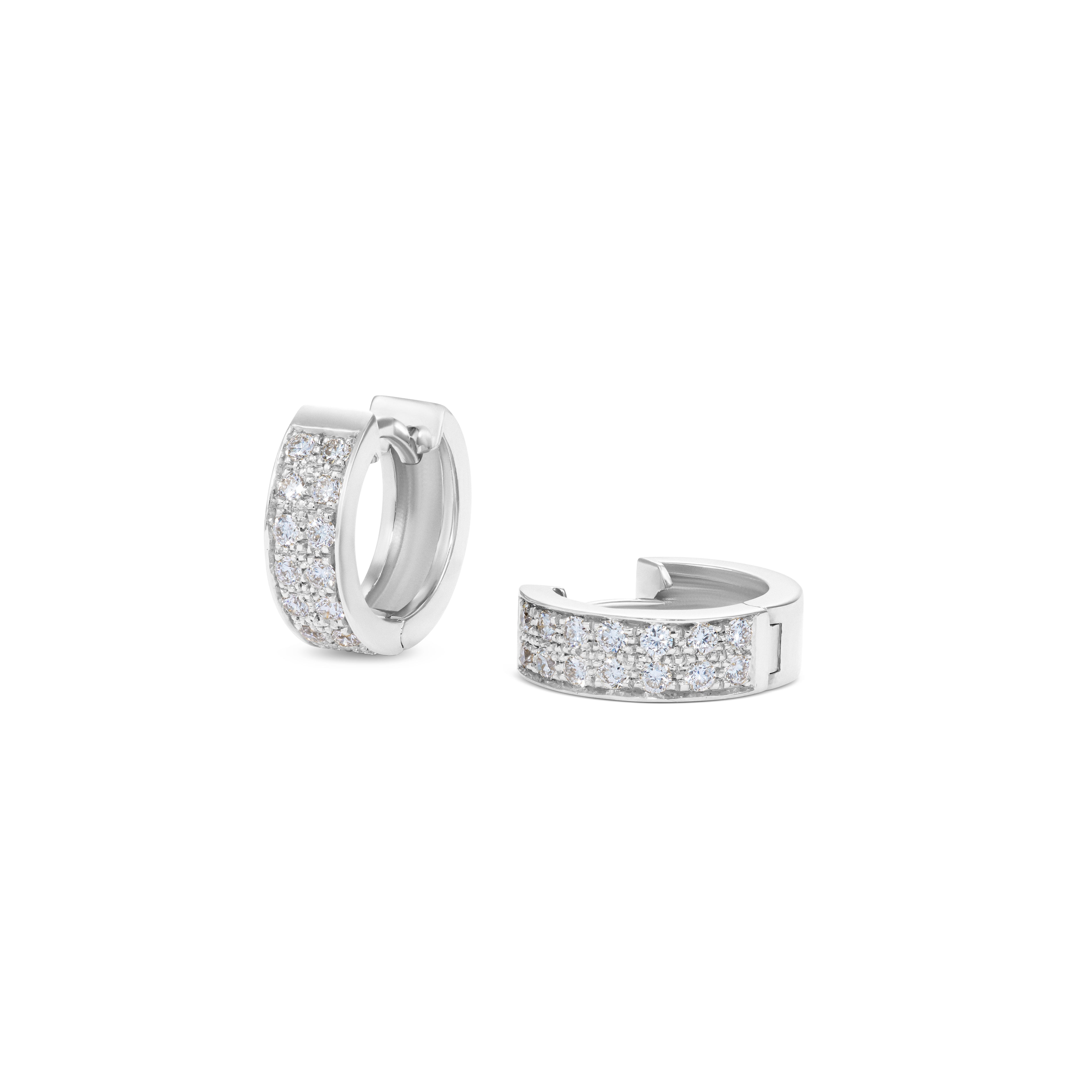 L’Orée Double Row Diamond Huggie Earrings