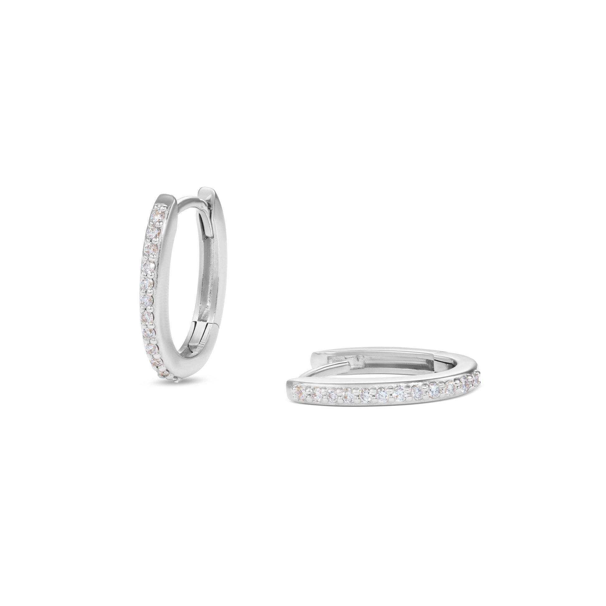 L’Orée Oval Diamond Huggie Earrings
