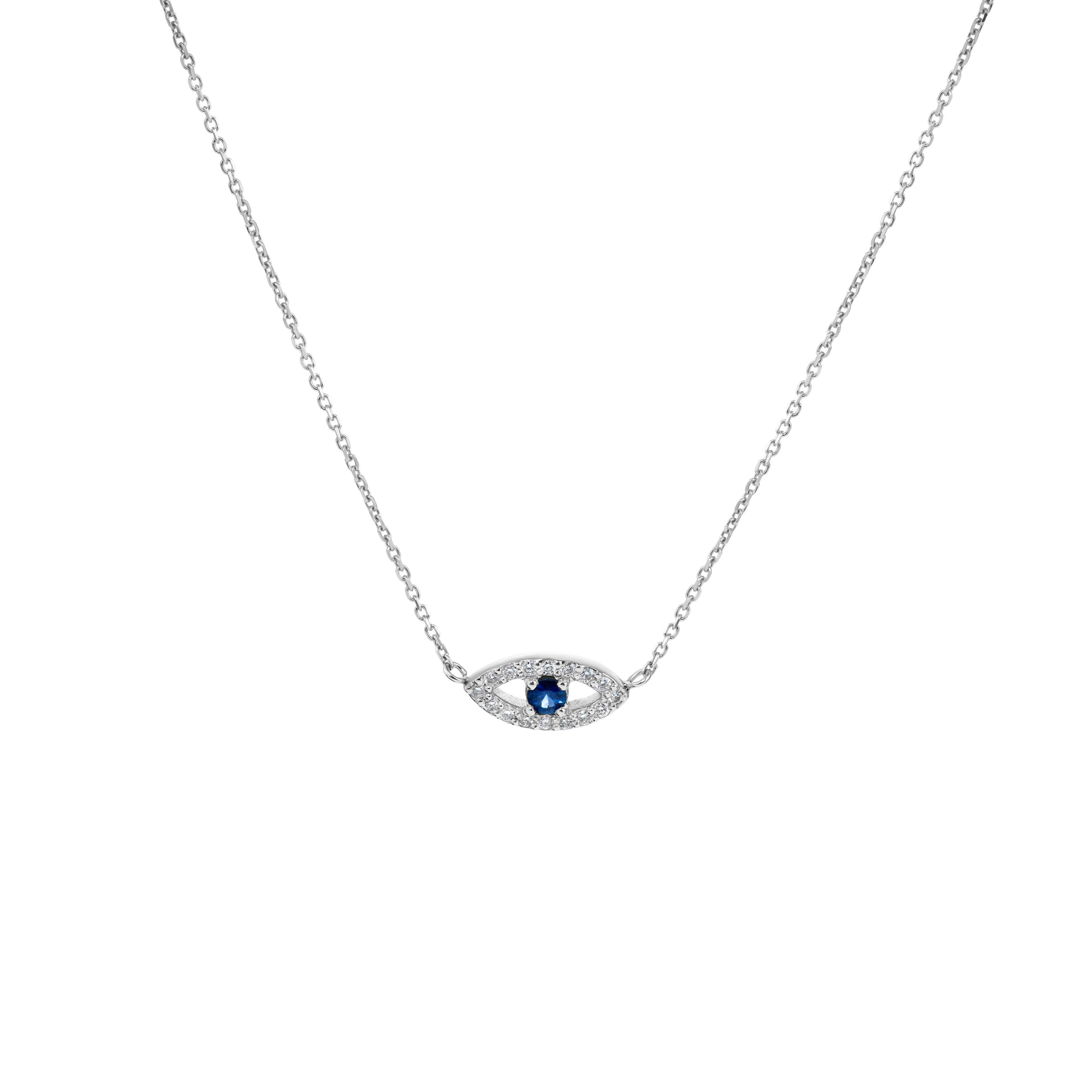 L’Orée Blue Sapphire and Diamond Evil Eye Pendant