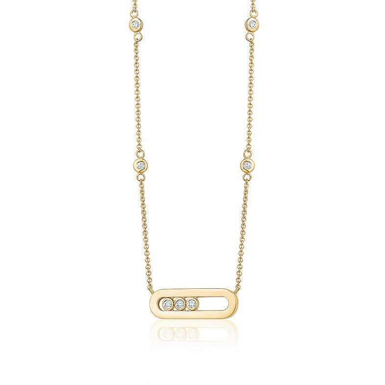 L’Orée Floating Diamond Bar Necklace