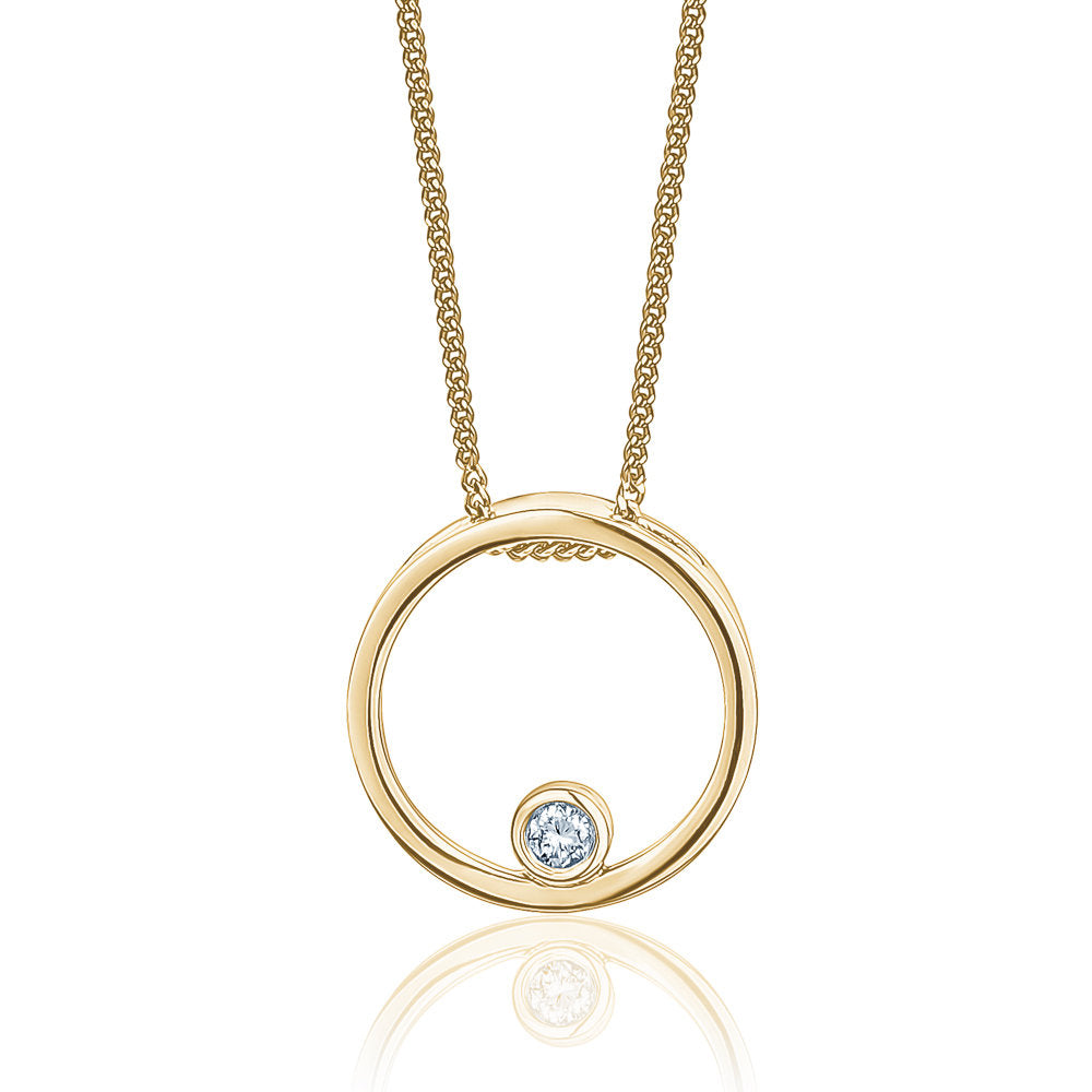 L’Orée Floating Diamond Circle Pendant