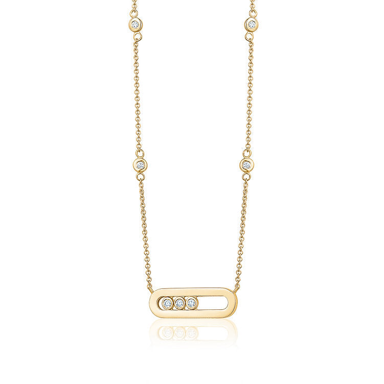 L’Orée Floating Diamond Bar Necklace