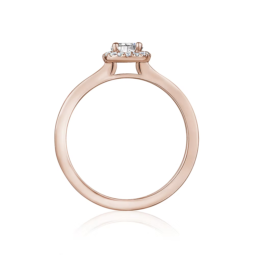 L’Orée Rose Gold Pear Cut Engagement Ring With Halo