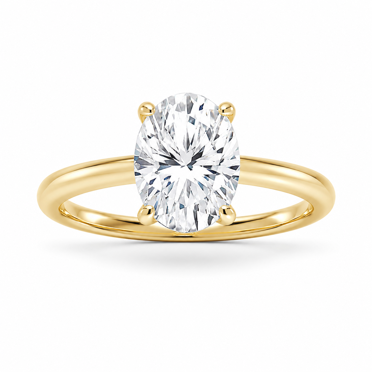 L’Orée Three Carat Center Oval Lab Diamond Solitaire Engagement Ring