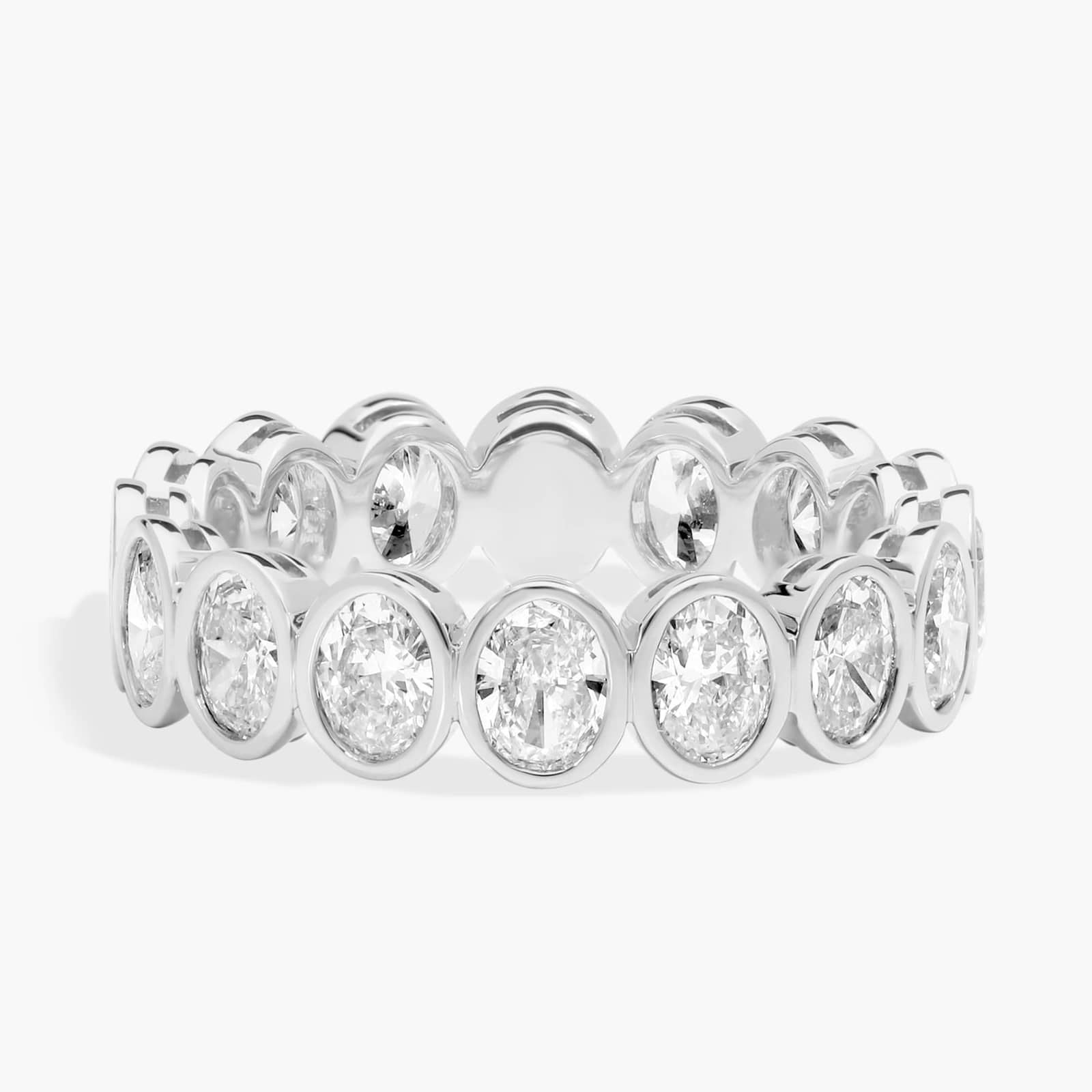 L’Orée Lab Diamonds Oval Cut Bezel Set Eternity Ring