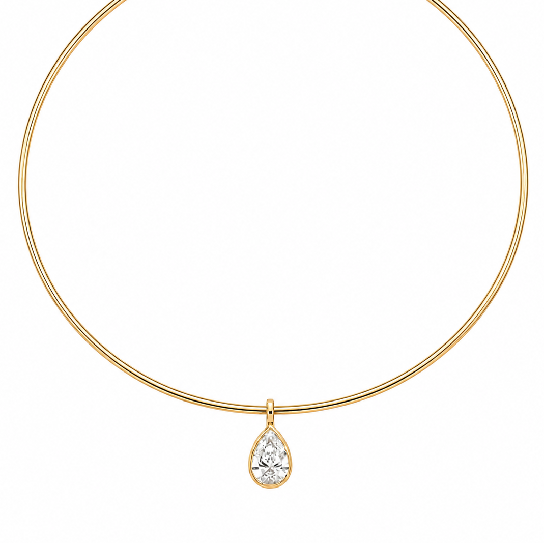 L’Orée Lab Grown Bezel Set Collar Necklace