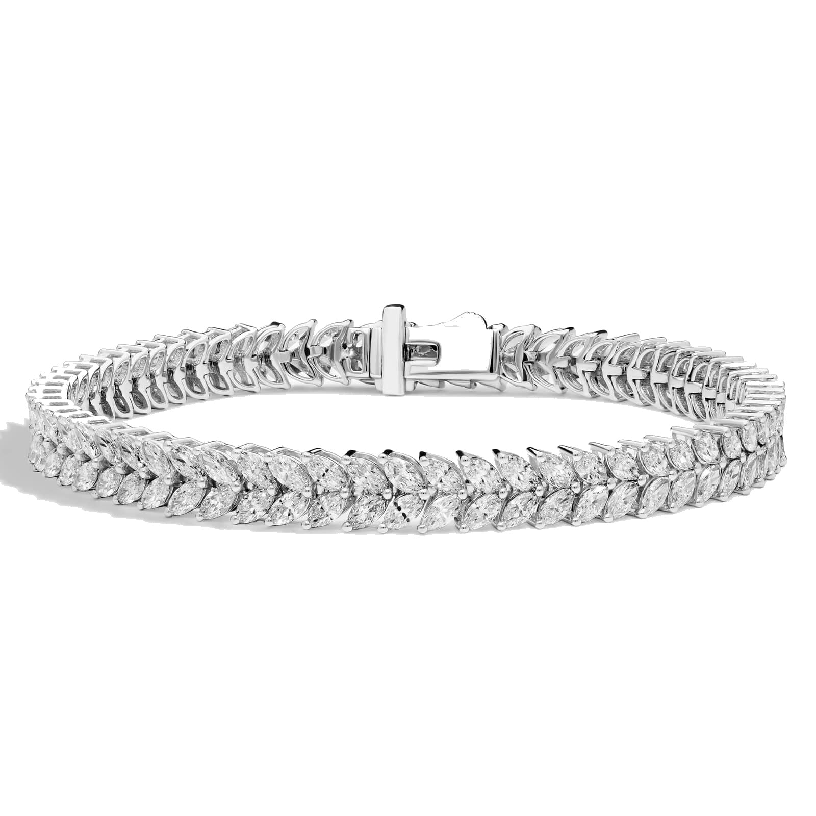 L’Orée Two Row Marquise Cut Lab Grown Diamonds Tennis Bracelet
