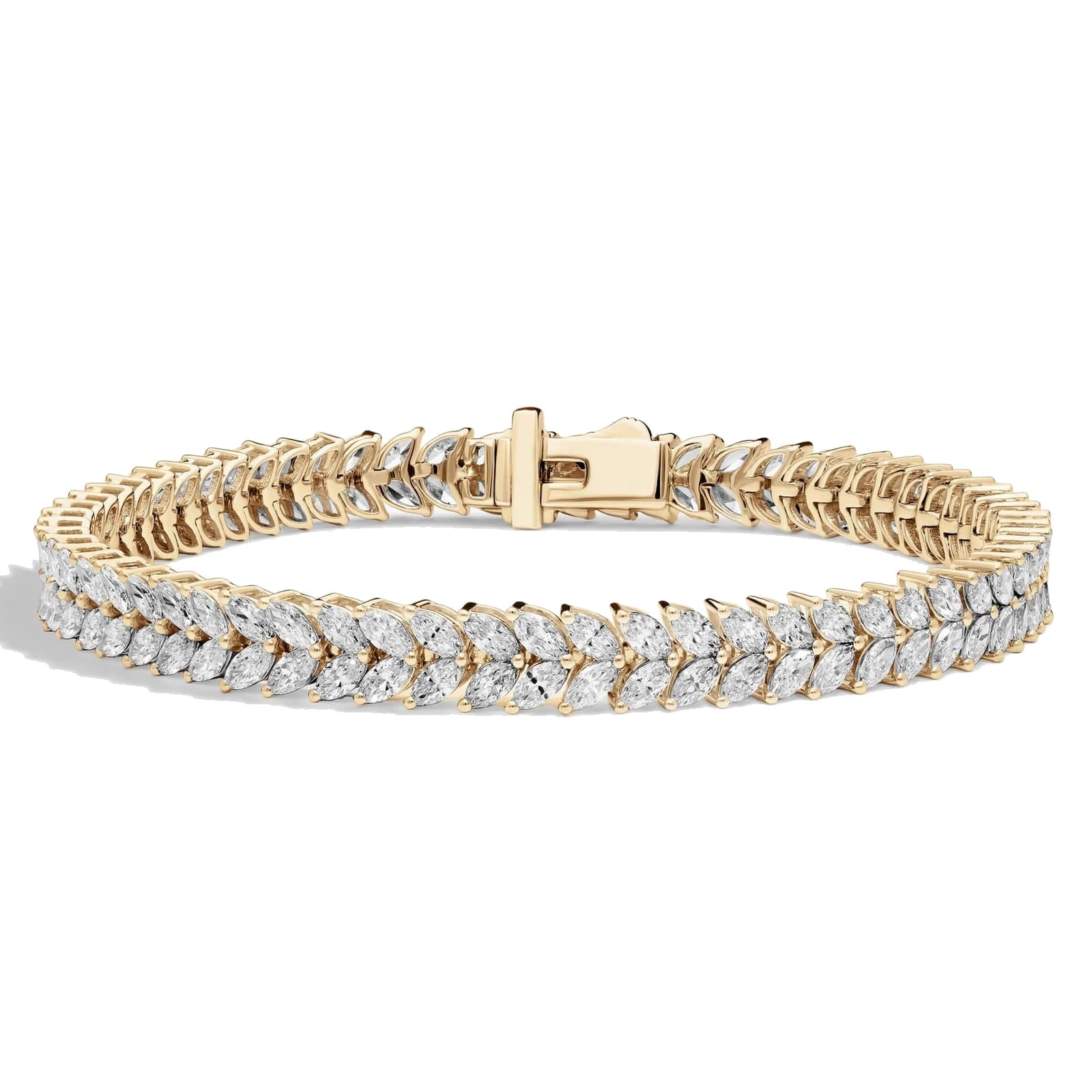 L’Orée Two Row Marquise Cut Lab Grown Diamonds Tennis Bracelet