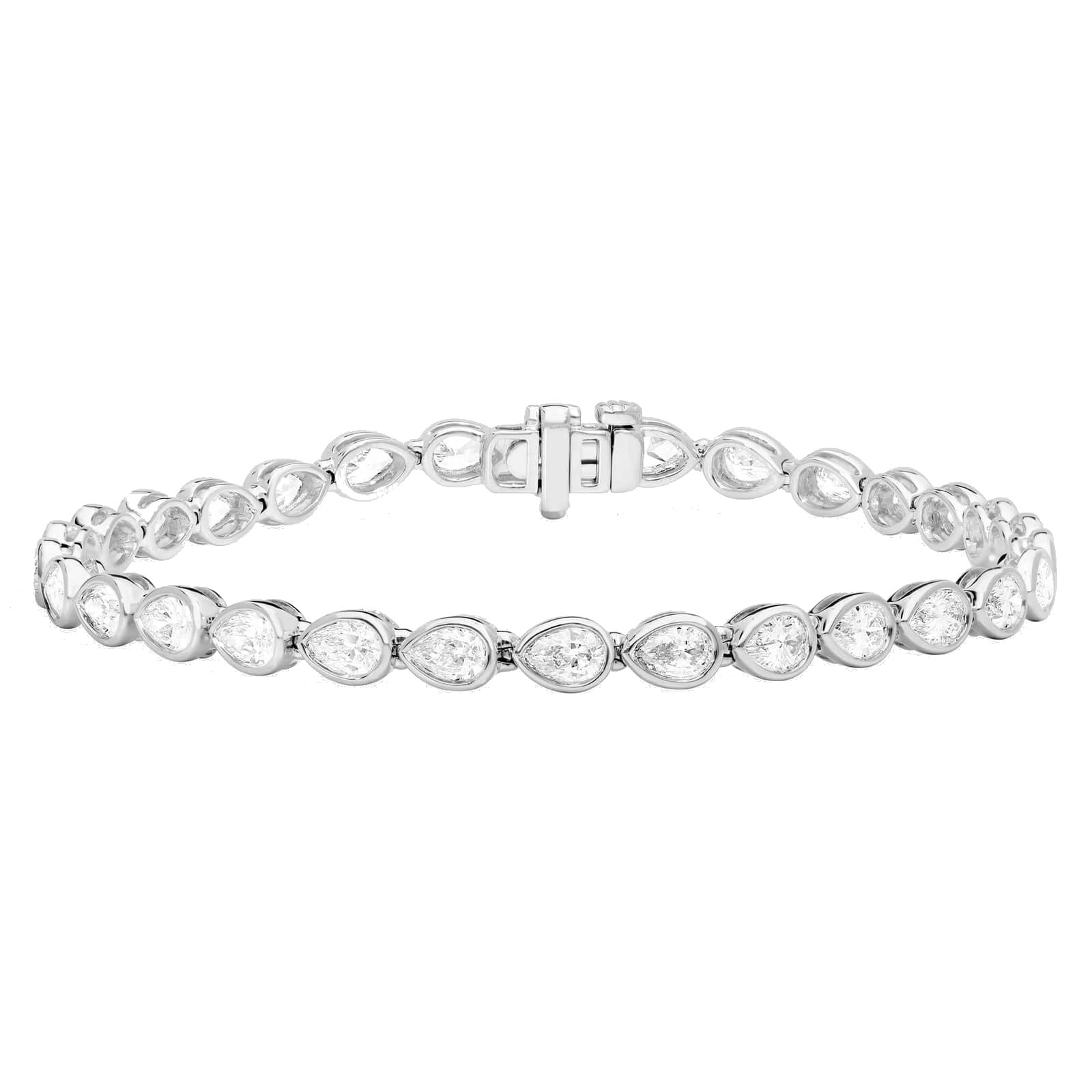 L’Orée Pear Shape East-West Bezel Set Lab Grown Diamond Tennis Bracelet
