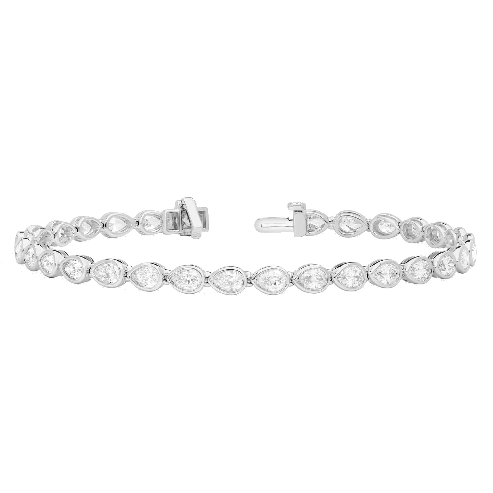 L’Orée Pear Shape East-West Bezel Set Lab Grown Diamond Tennis Bracelet