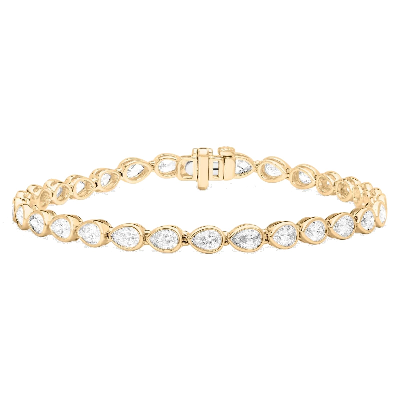 L’Orée Pear Shape East-West Bezel Set Lab Grown Diamond Tennis Bracelet