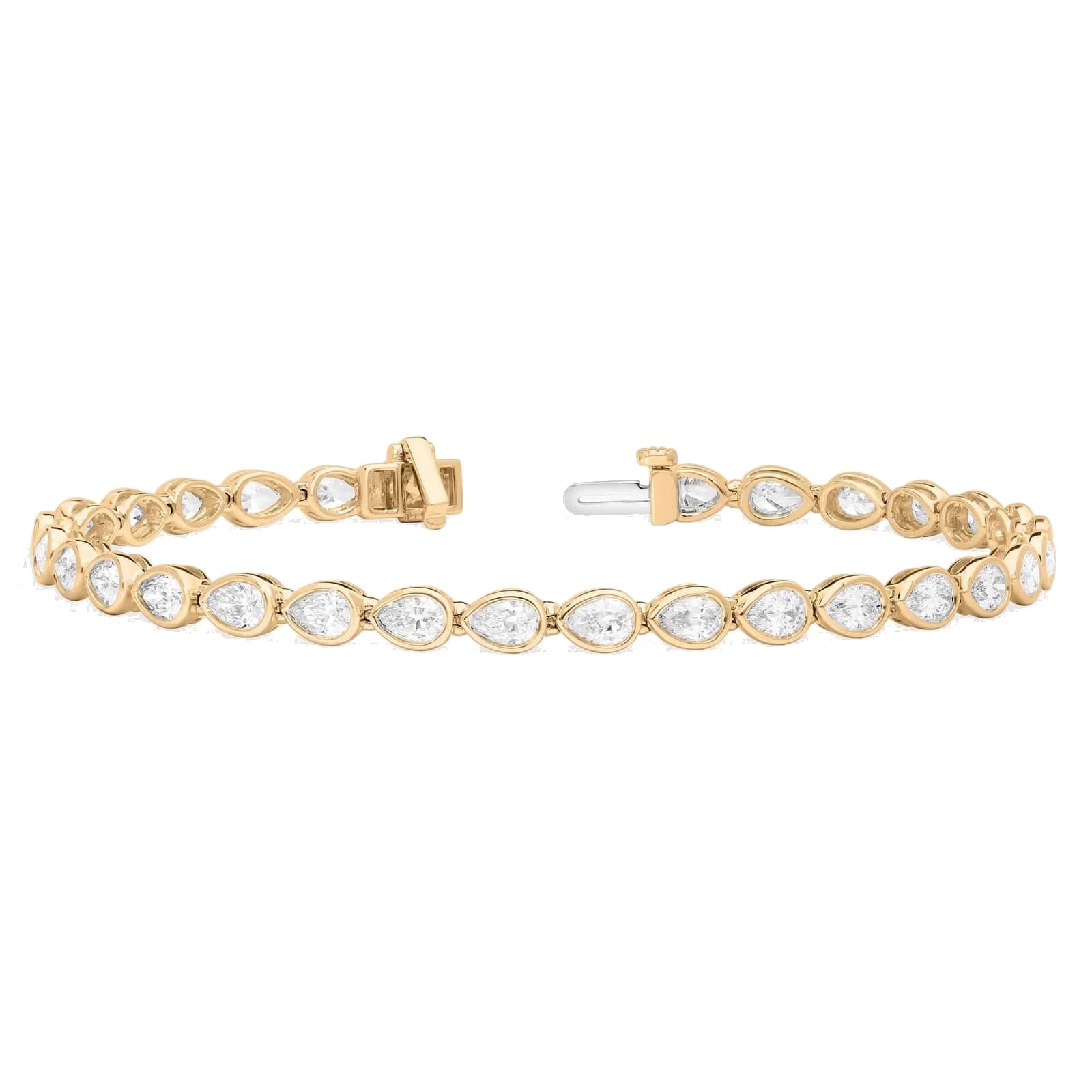 L’Orée Pear Shape East-West Bezel Set Lab Grown Diamond Tennis Bracelet
