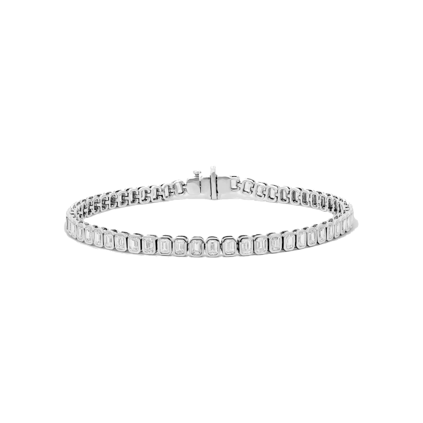 L’Orée Bezel Set Tennis Bracelet With Emerald Cut Lab Grown Diamonds