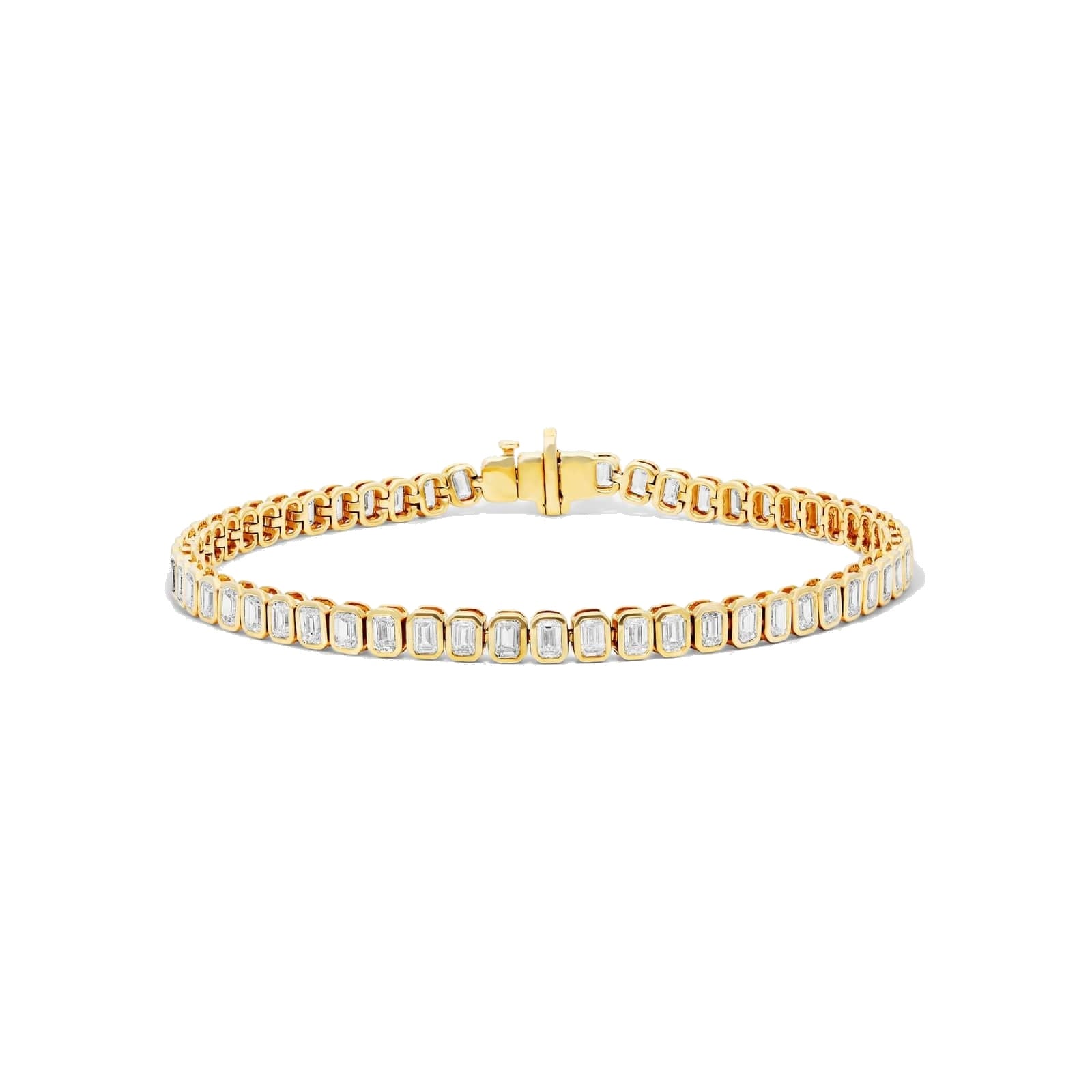 L’Orée Bezel Set Tennis Bracelet With Emerald Cut Lab Grown Diamonds