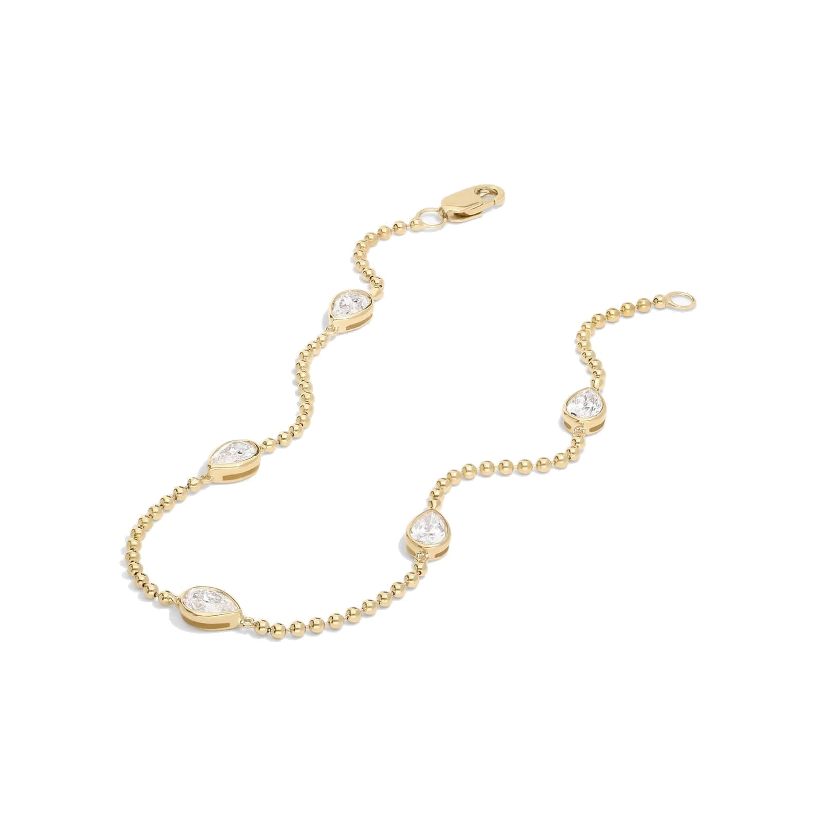L’Orée Pear Shape East-West Bezel Set Beaded Station Lab Grown Diamond Bracelet