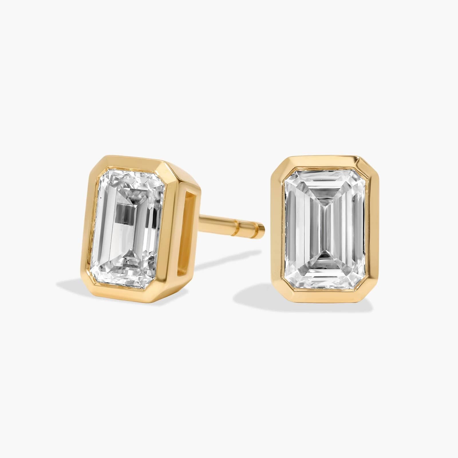 Bezel Set Emerald Cut Lab Grown Diamond