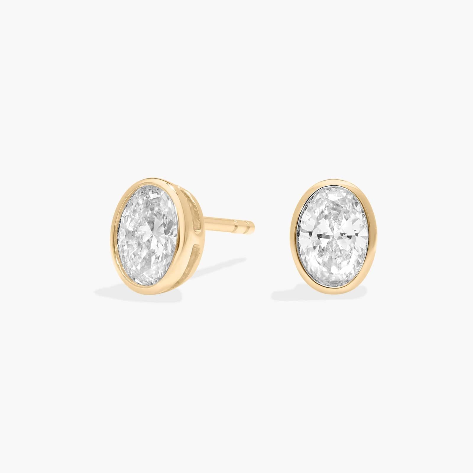 Bezel Set Oval Cut Lab Grown Diamond