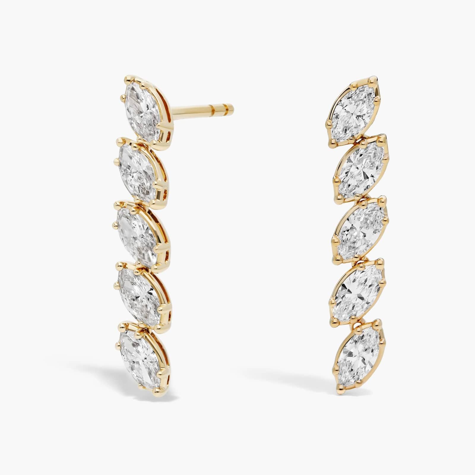 Marquise Cut Lab Grown Diamonds Drop Earrings