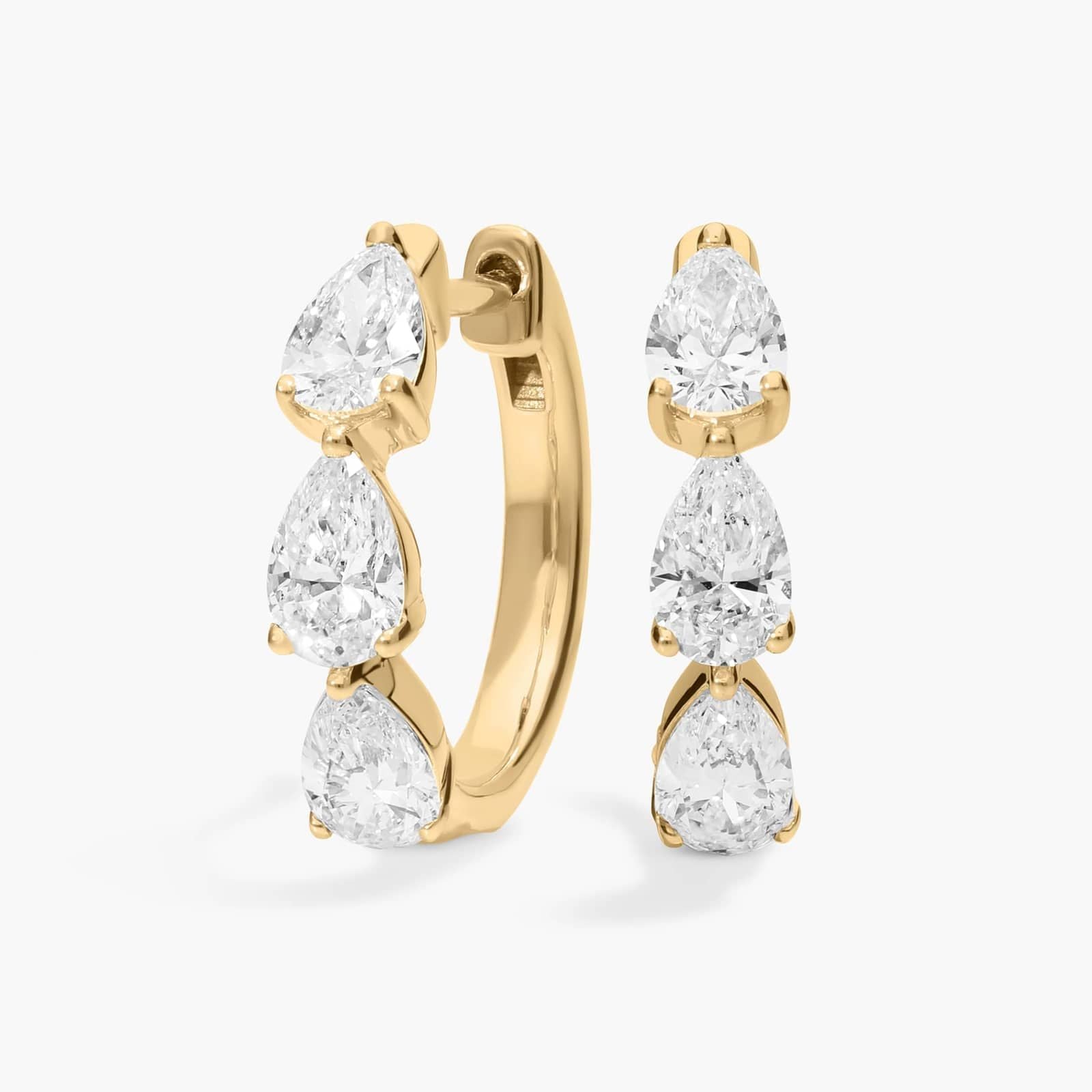 Tri-Stone Pear Shaped Lab Grown Diamonds