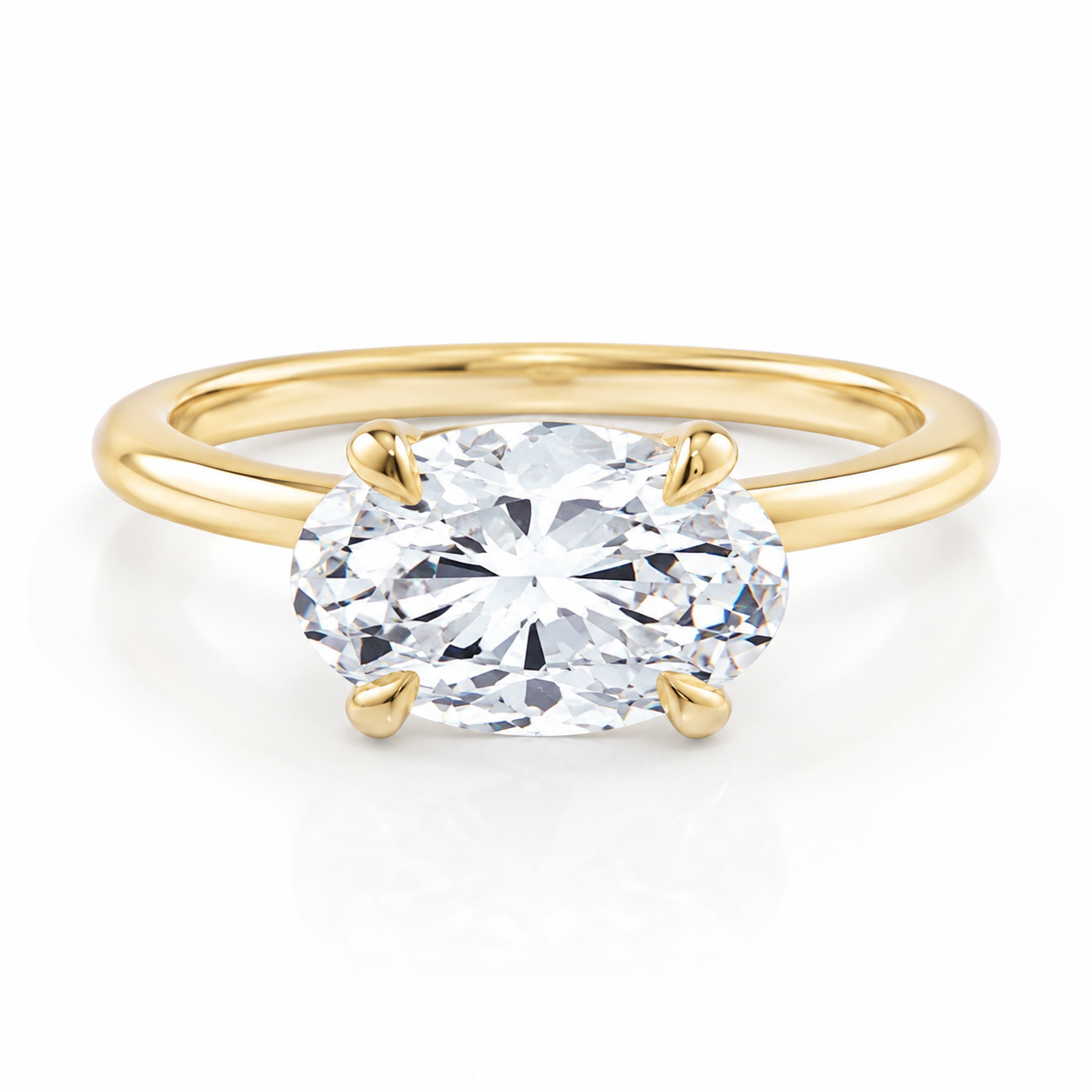 L’Orée Two Carat Center East to West Oval Lab Diamond Engagement Ring
