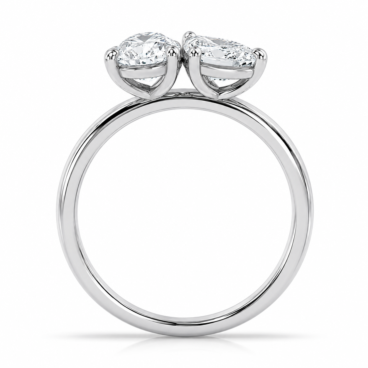 L’Orée Two Carat Toi et Moi Pear and Oval Cut Engagement Ring