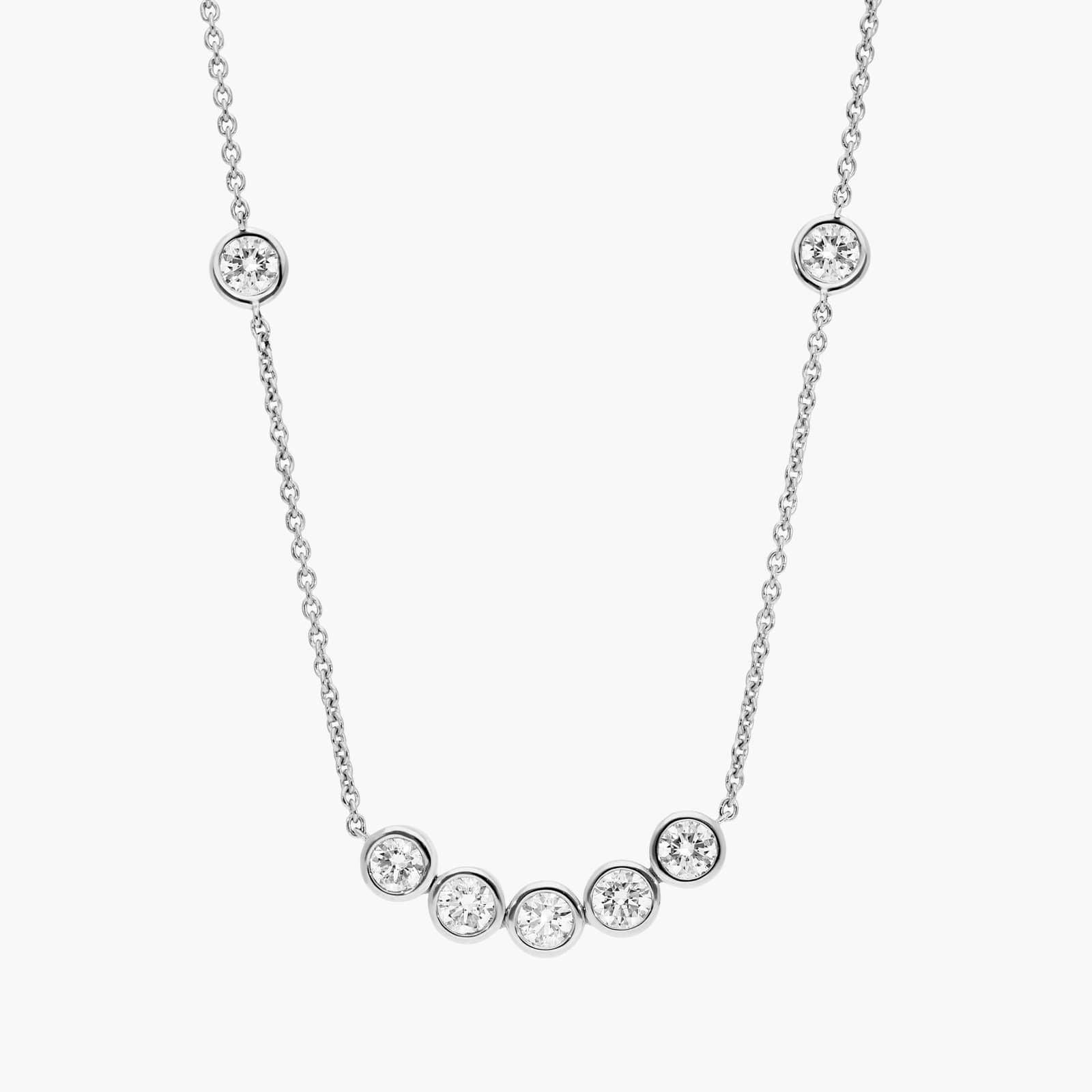 L’Orée Bezel Set Lab Grown Diamonds Smile Necklace