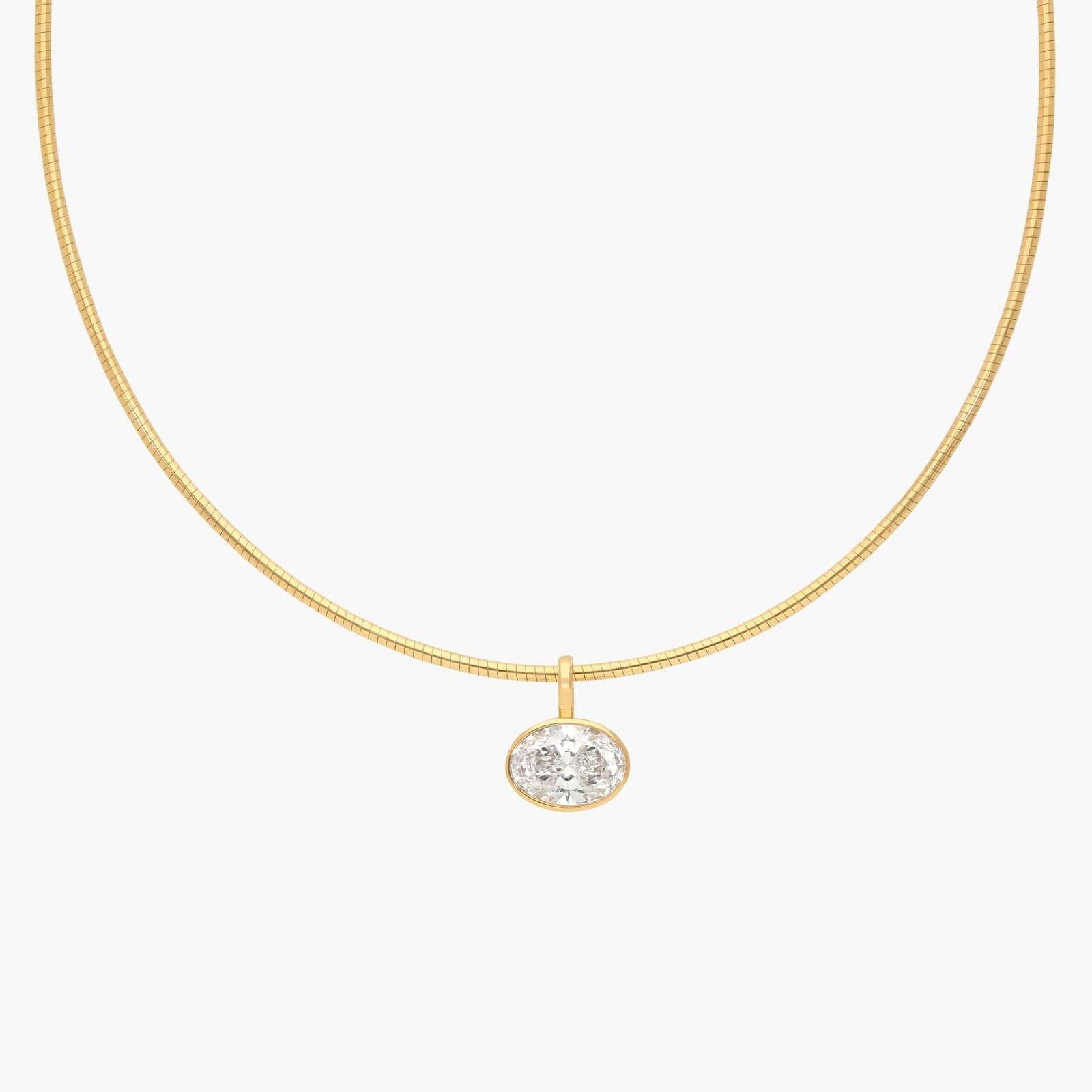 Lab Grown Bezel Set Collar Necklace