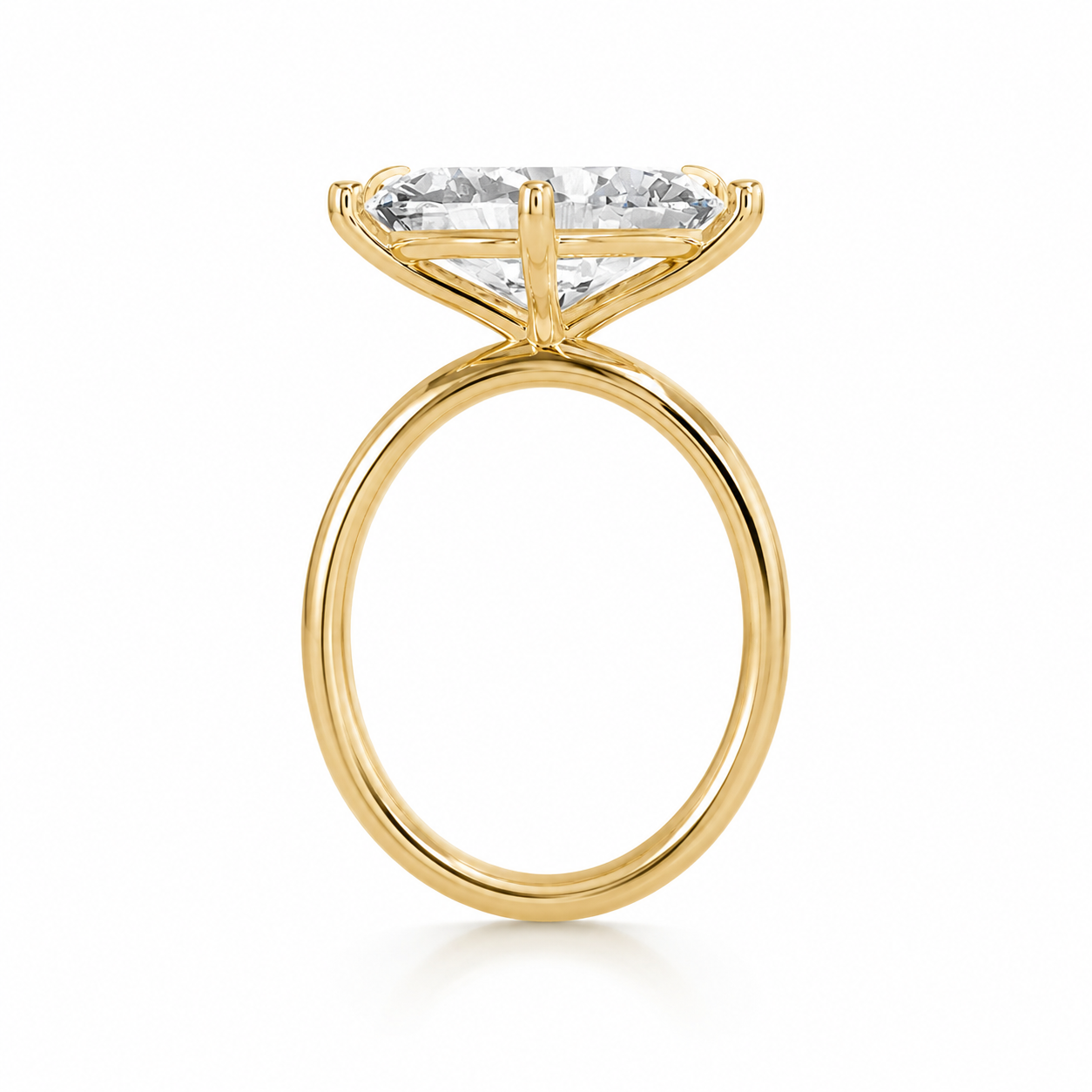 L’Orée Three Carat Center Marquise Lab Diamond Solitaire Engagement Ring