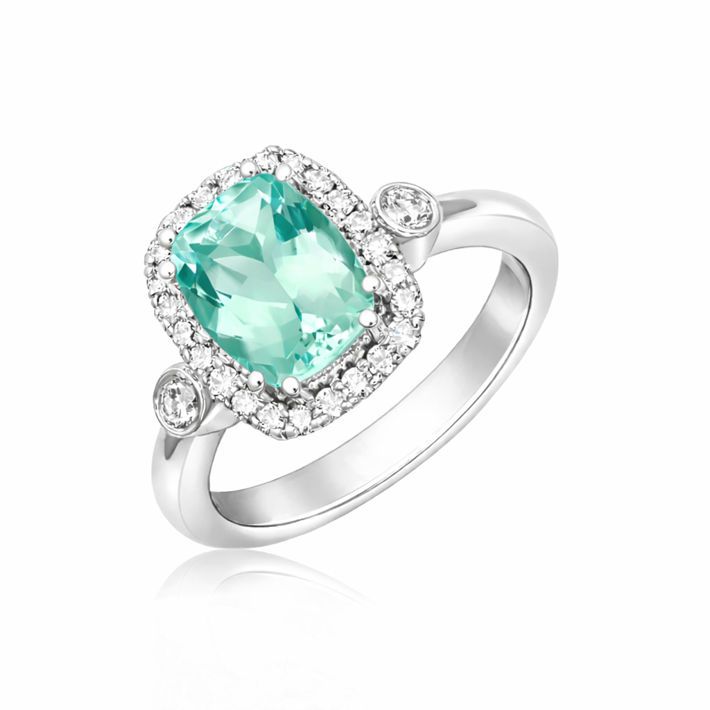 L’Orée Aquamarine Halo Ring