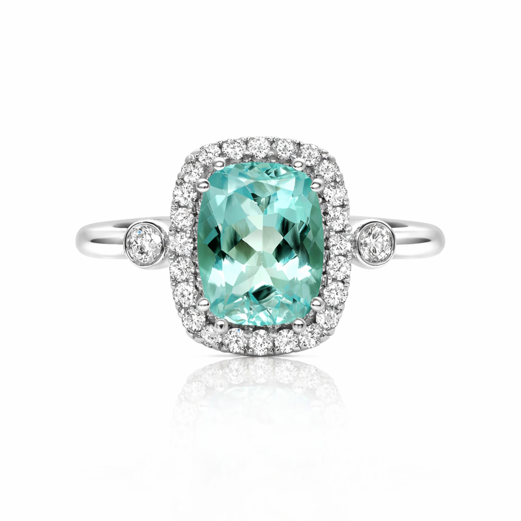 L’Orée Aquamarine Halo Ring