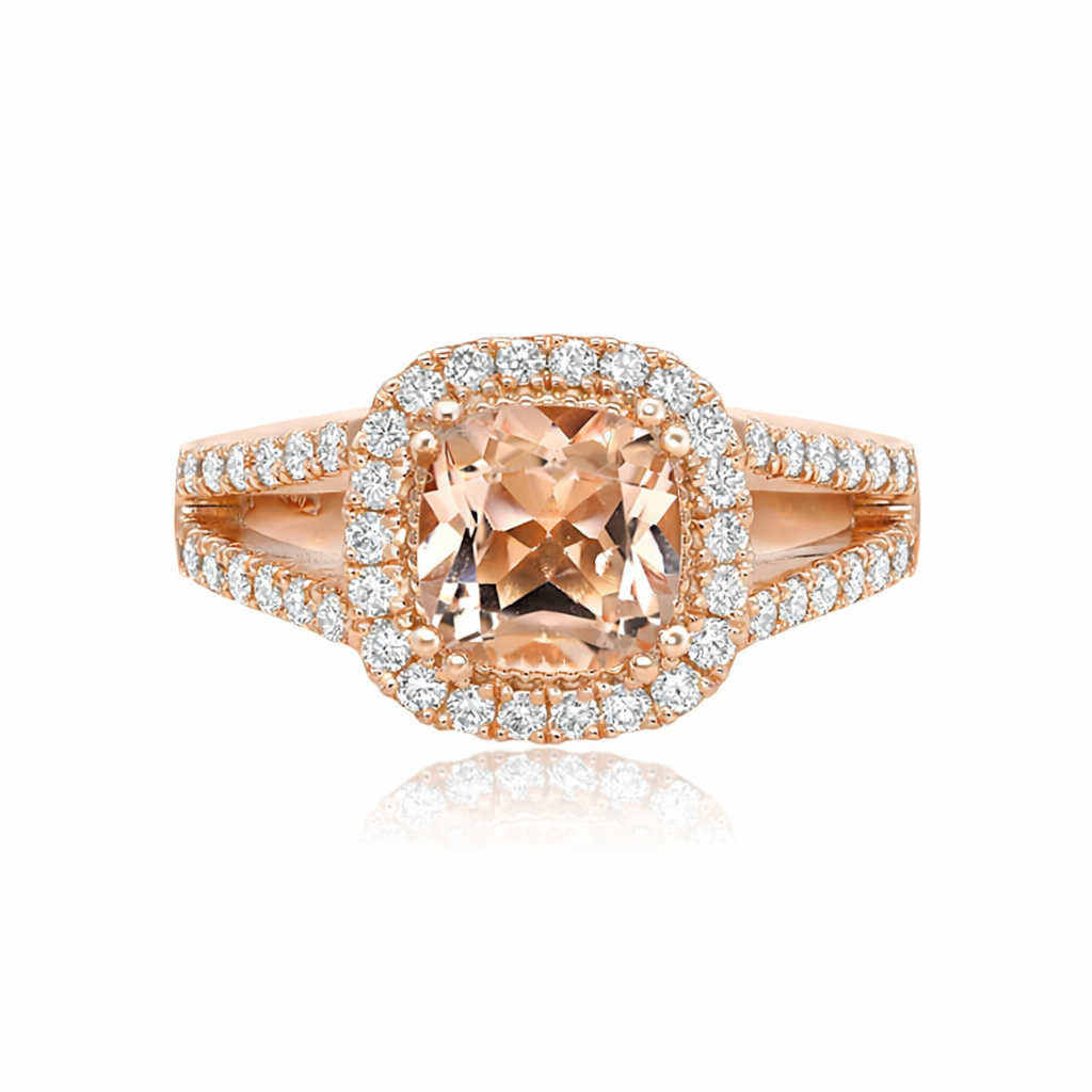 L’Orée Morganite Halo Ring