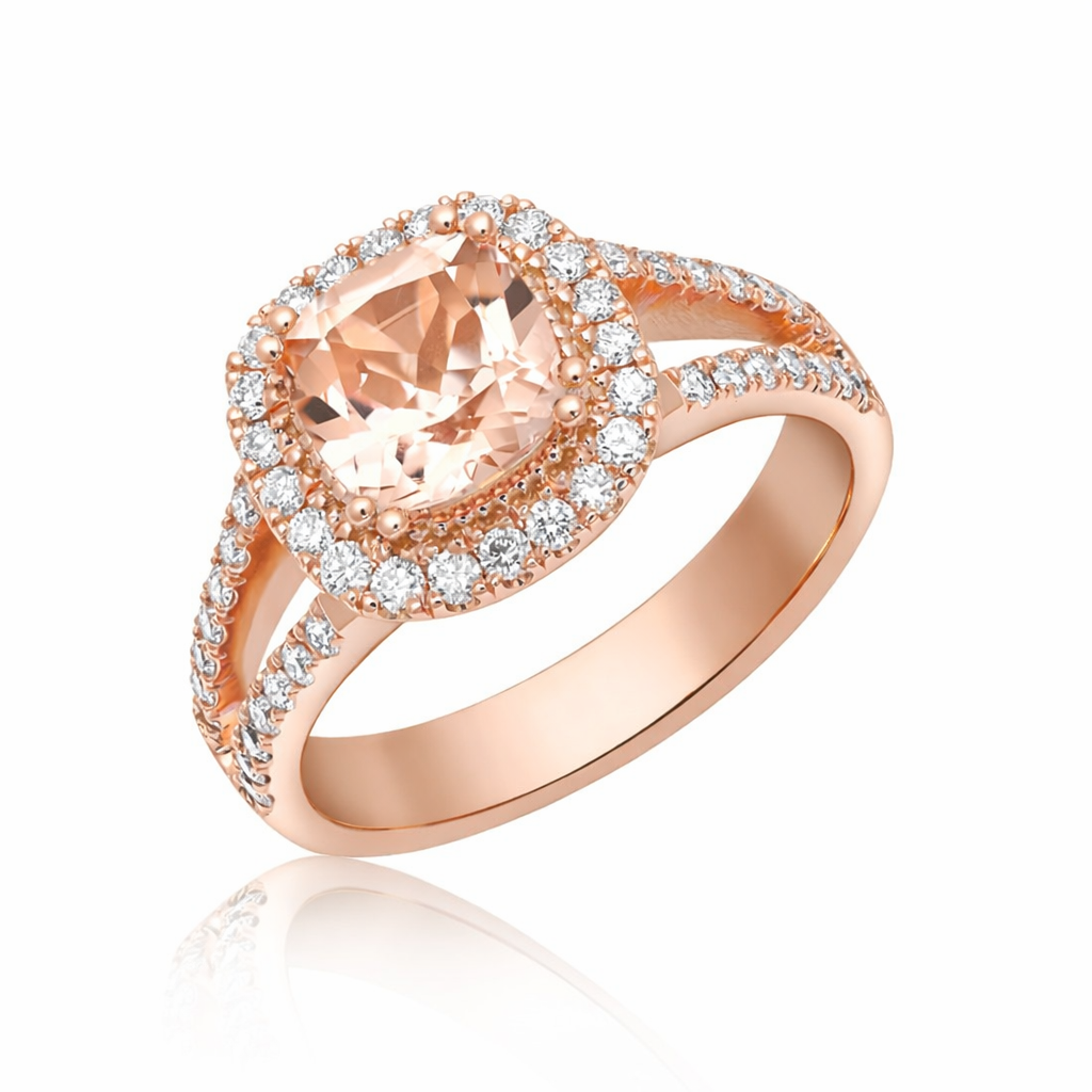 L’Orée Morganite Halo Ring