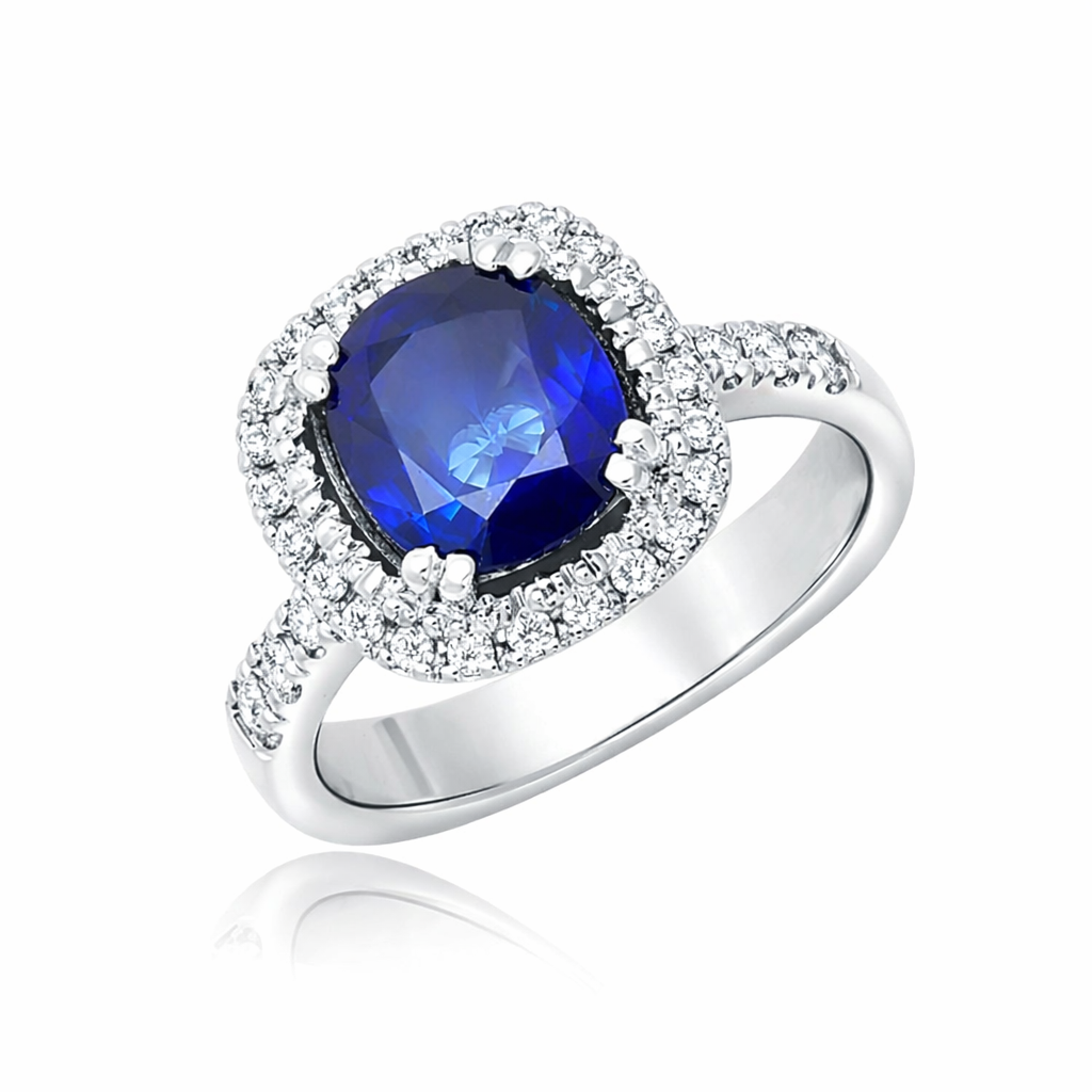 L’Orée Royale Sapphire Halo Ring