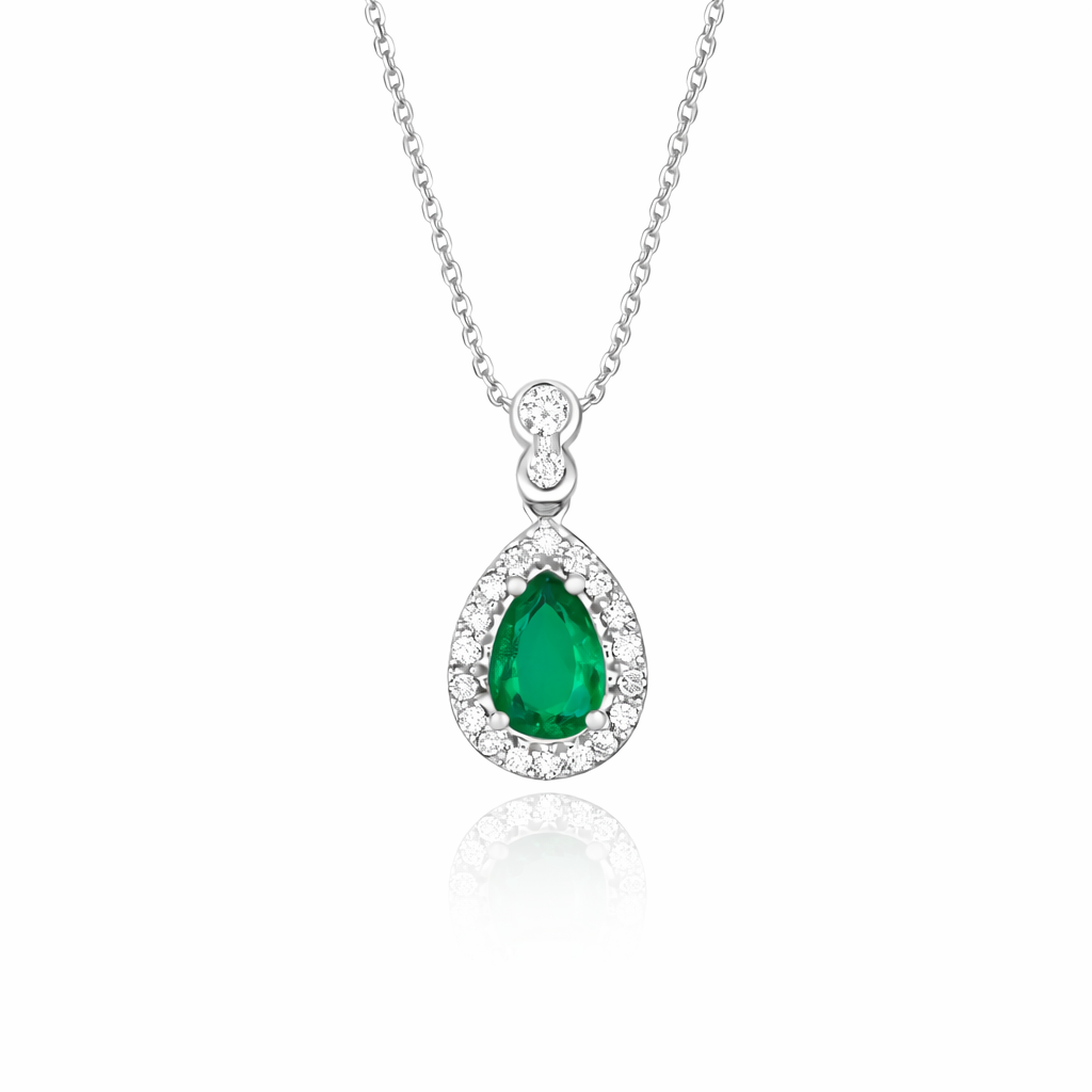 L’Orée Pear Emerald Pendant