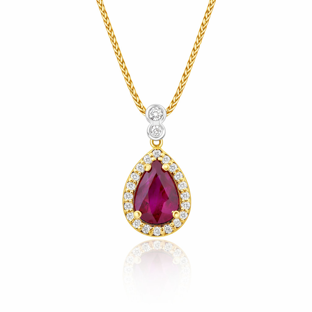 L’Orée Pear Ruby Pendant