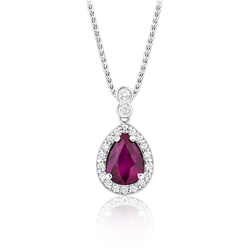 L’Orée Pear Ruby Pendant